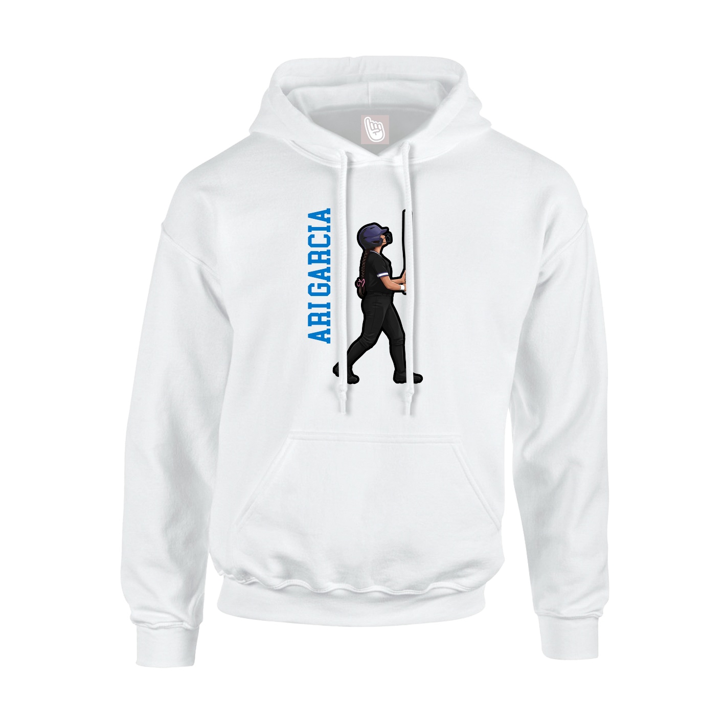 Hoodie — Name Vertical in White