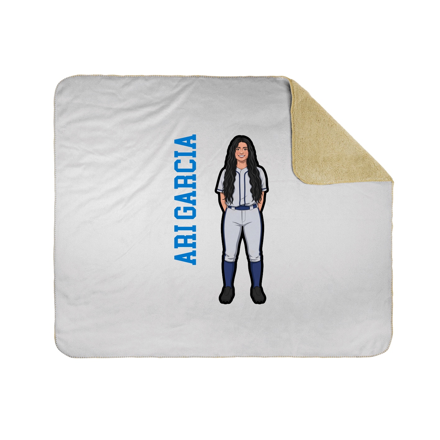 Throw Blanket — Name Vertical in White