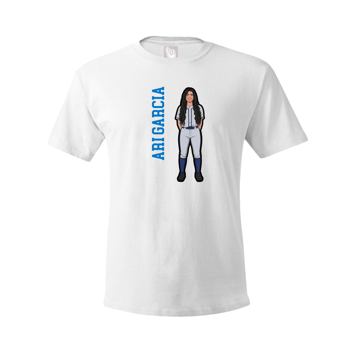 Youth Tee — Name Vertical in White