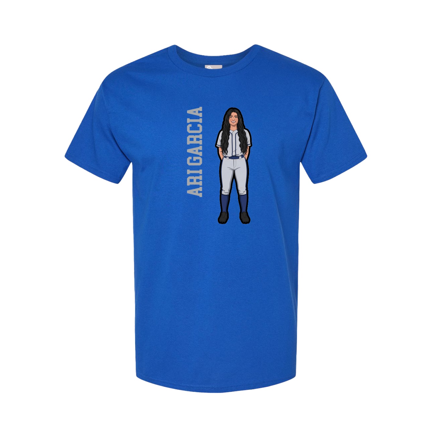 Youth Tee — Name Vertical in Royal
