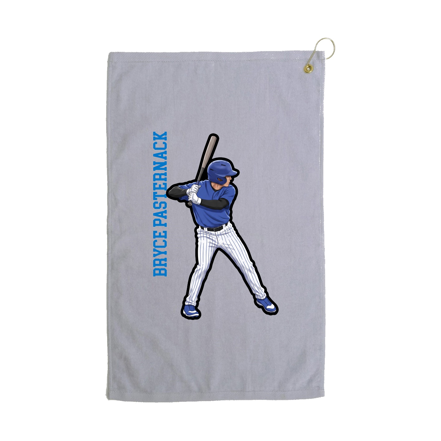 Golf Towel — Name Vertical in Grey