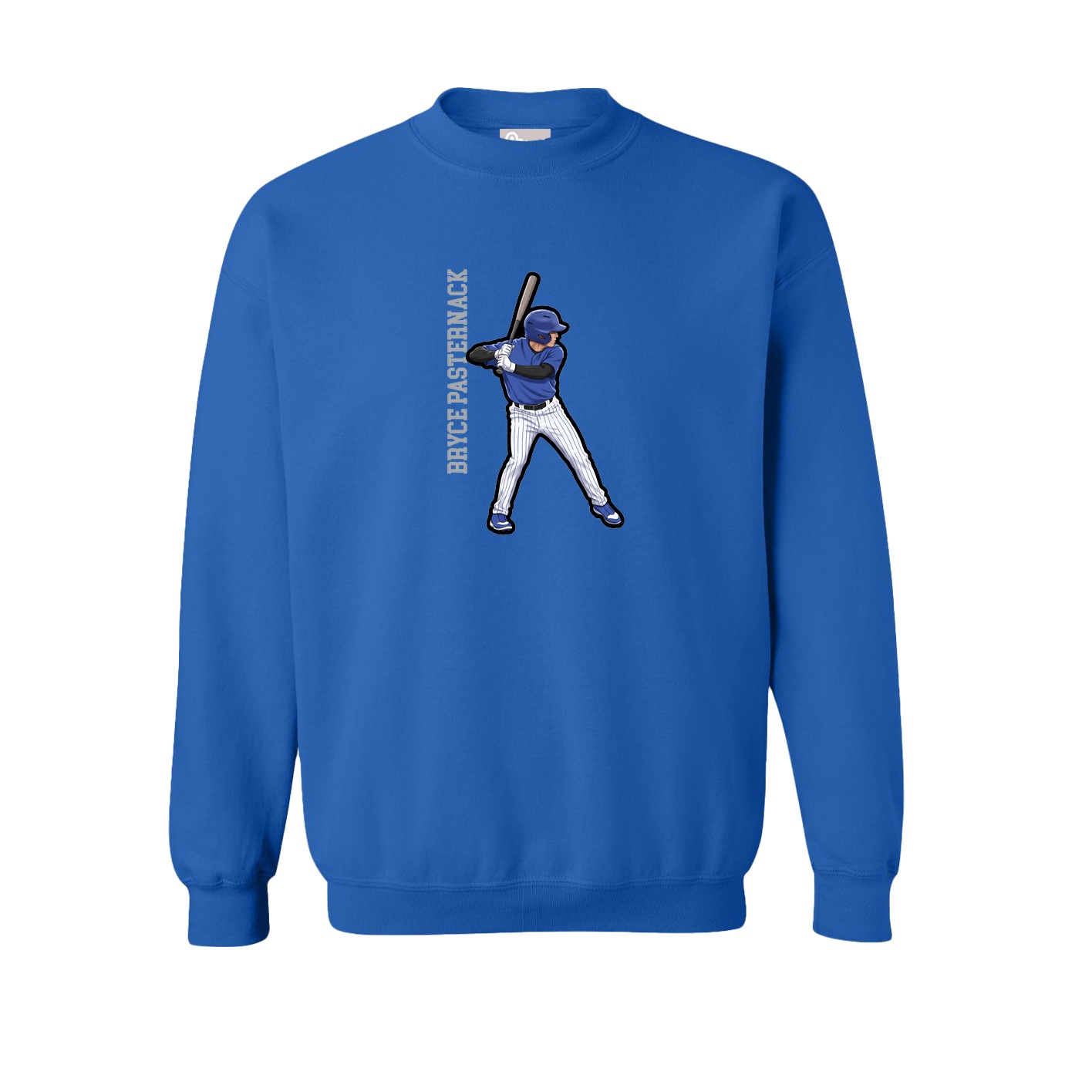 Fleece Crew — Name Vertical in Royal