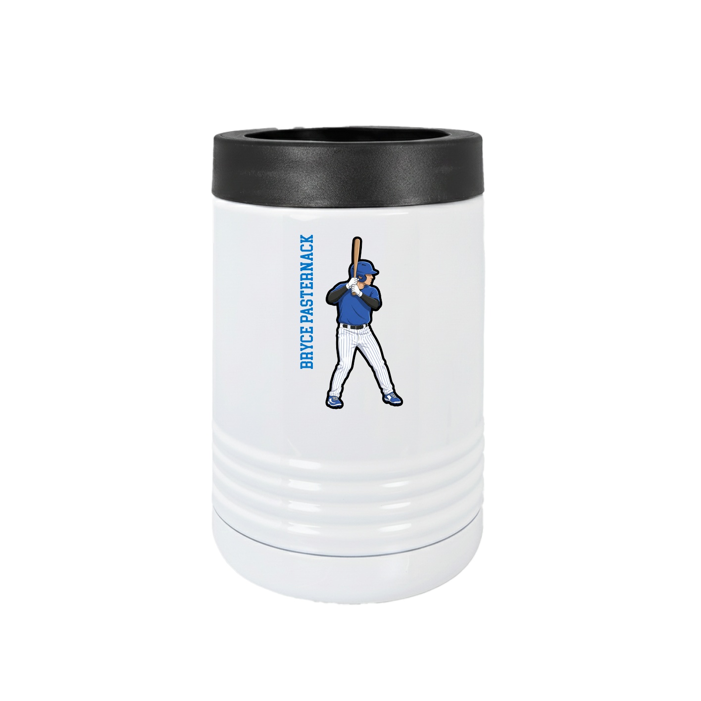 Beverage Holder — Name Vertical in White