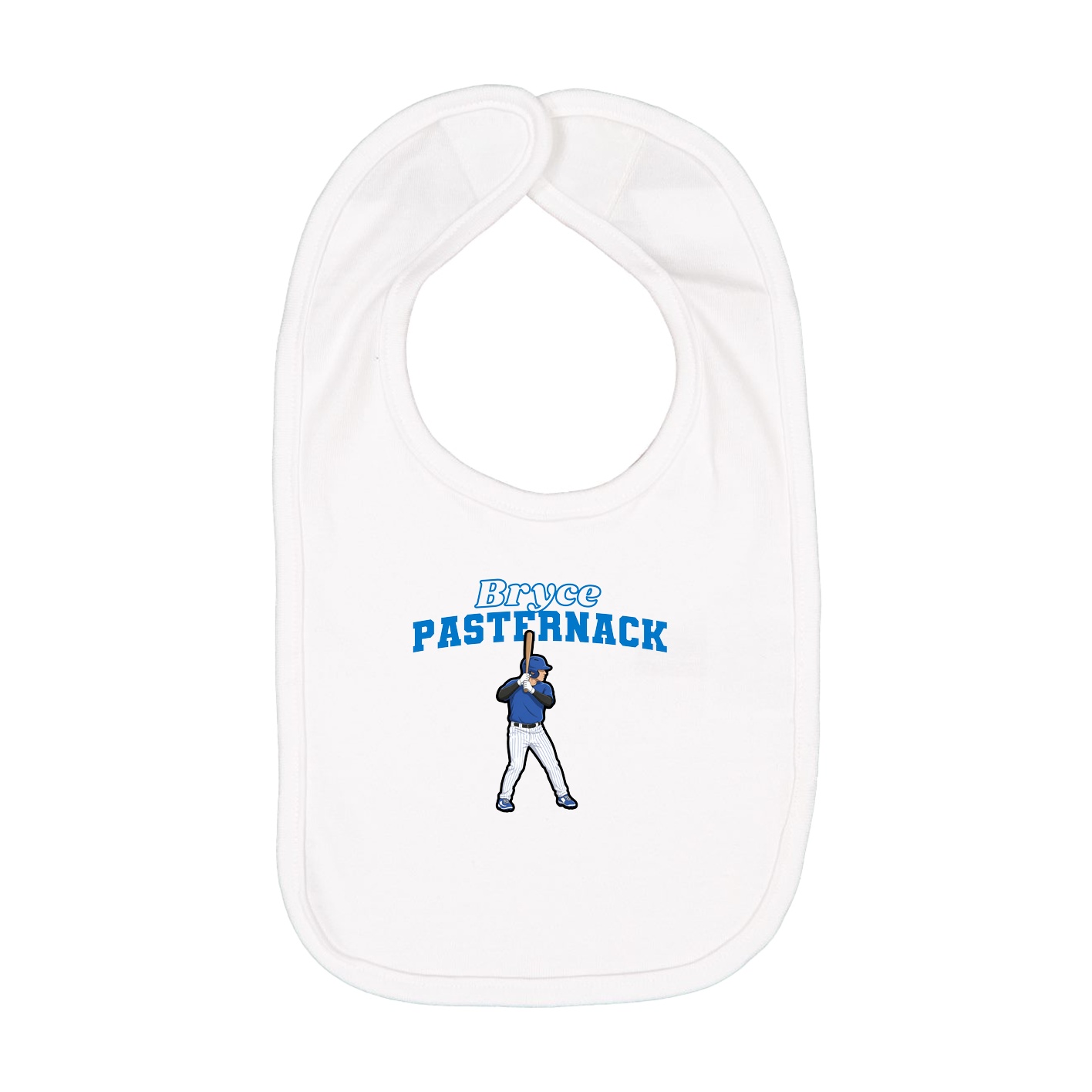 Infant Bib — Name Arch in White