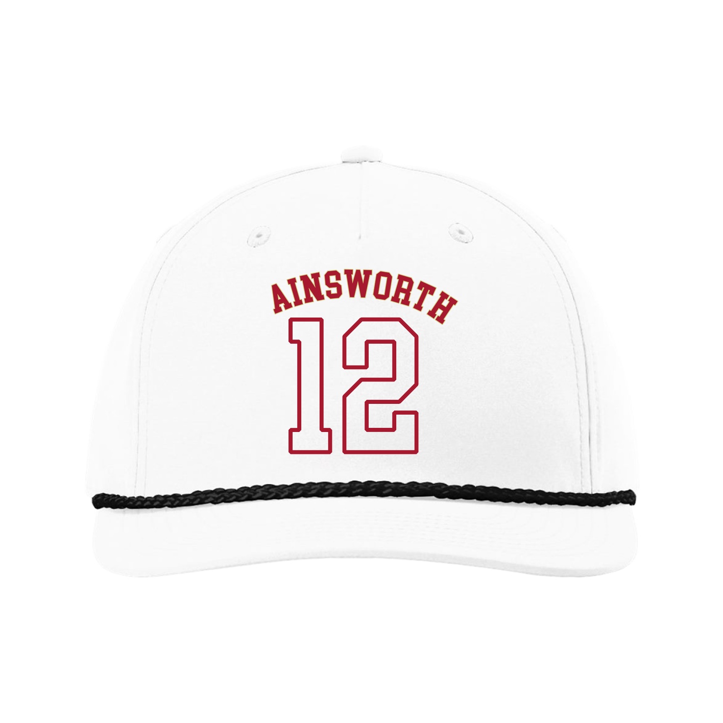 Five-Panel Classic Rope Cap — Shirsey Arch in White