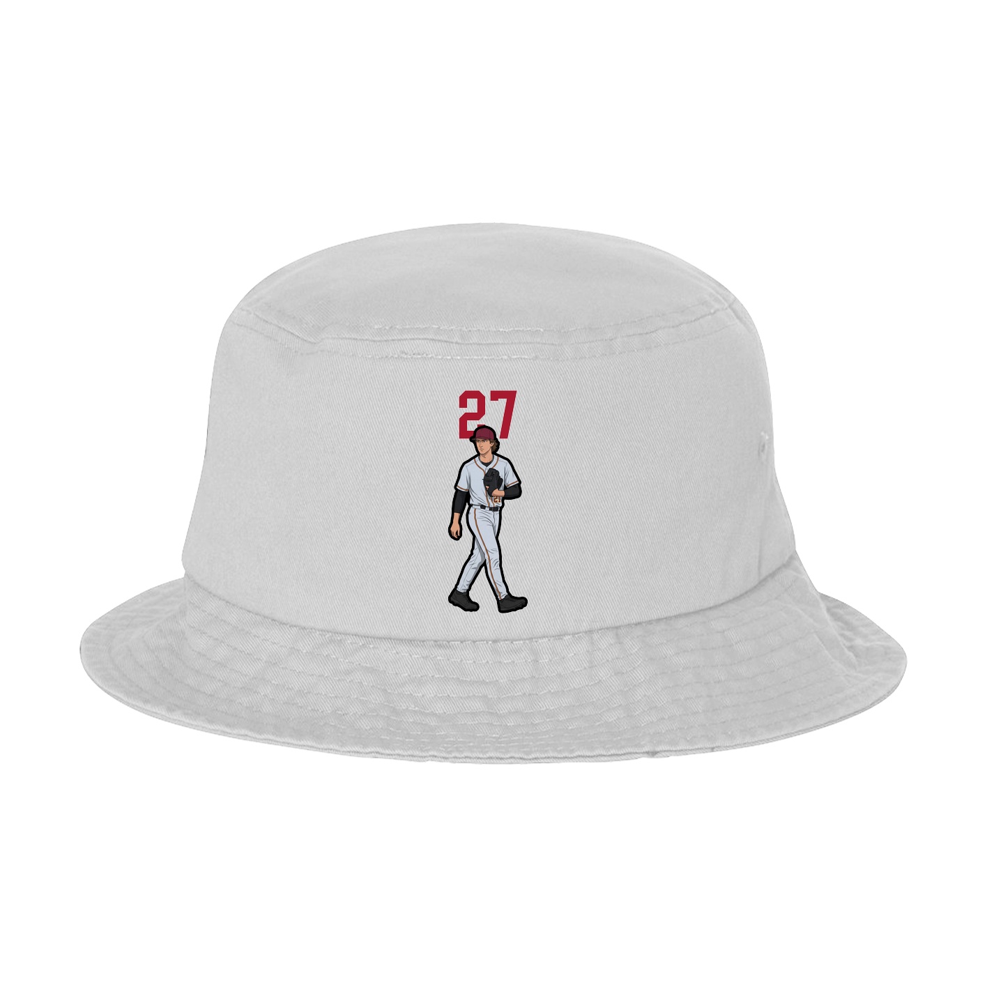 Bucket Cap — Number Top in White