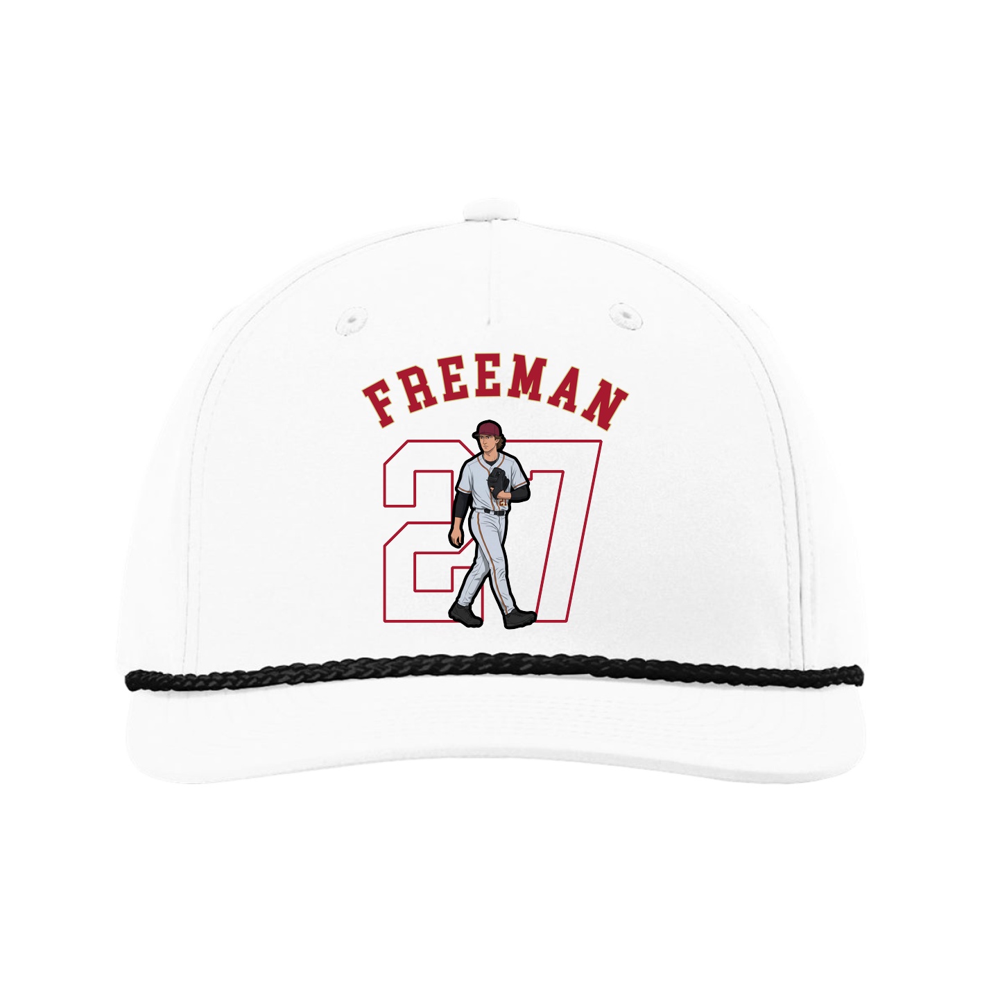 Five-Panel Classic Rope Cap — Shirsey Arch in White