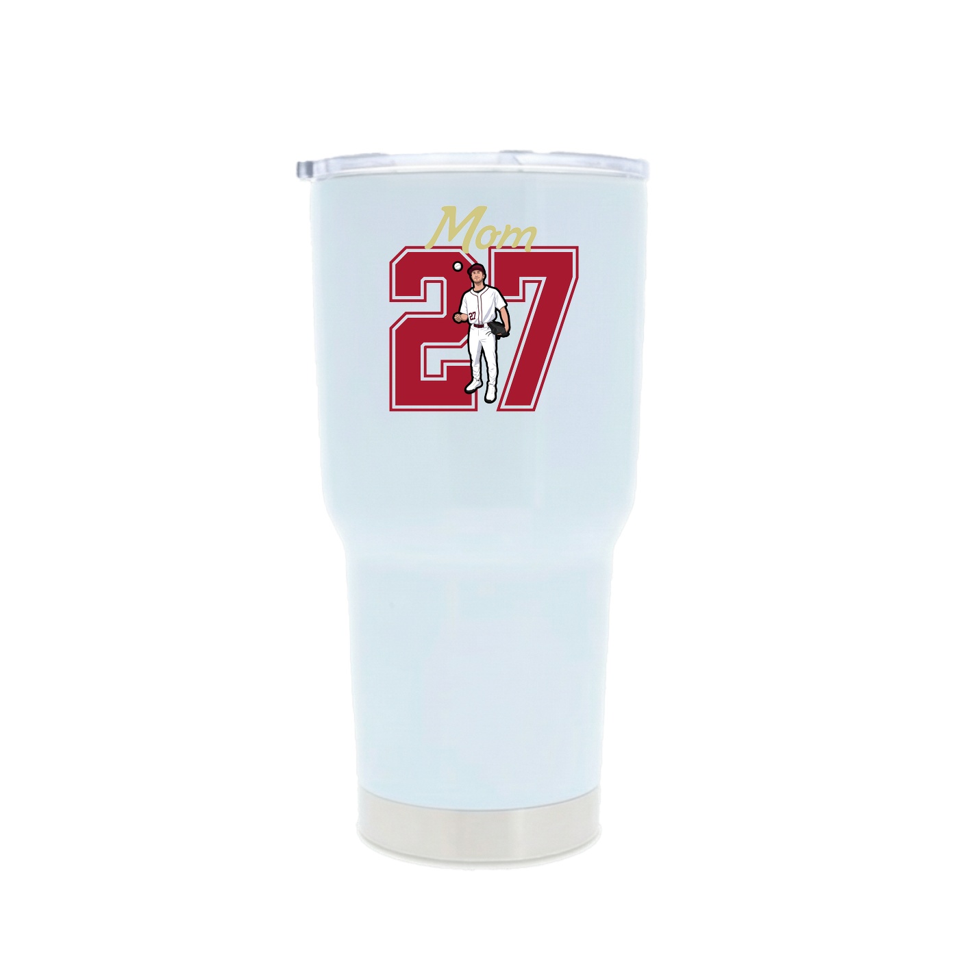30oz Stainless Steel Tumbler — Mothers Day Shirsey in White