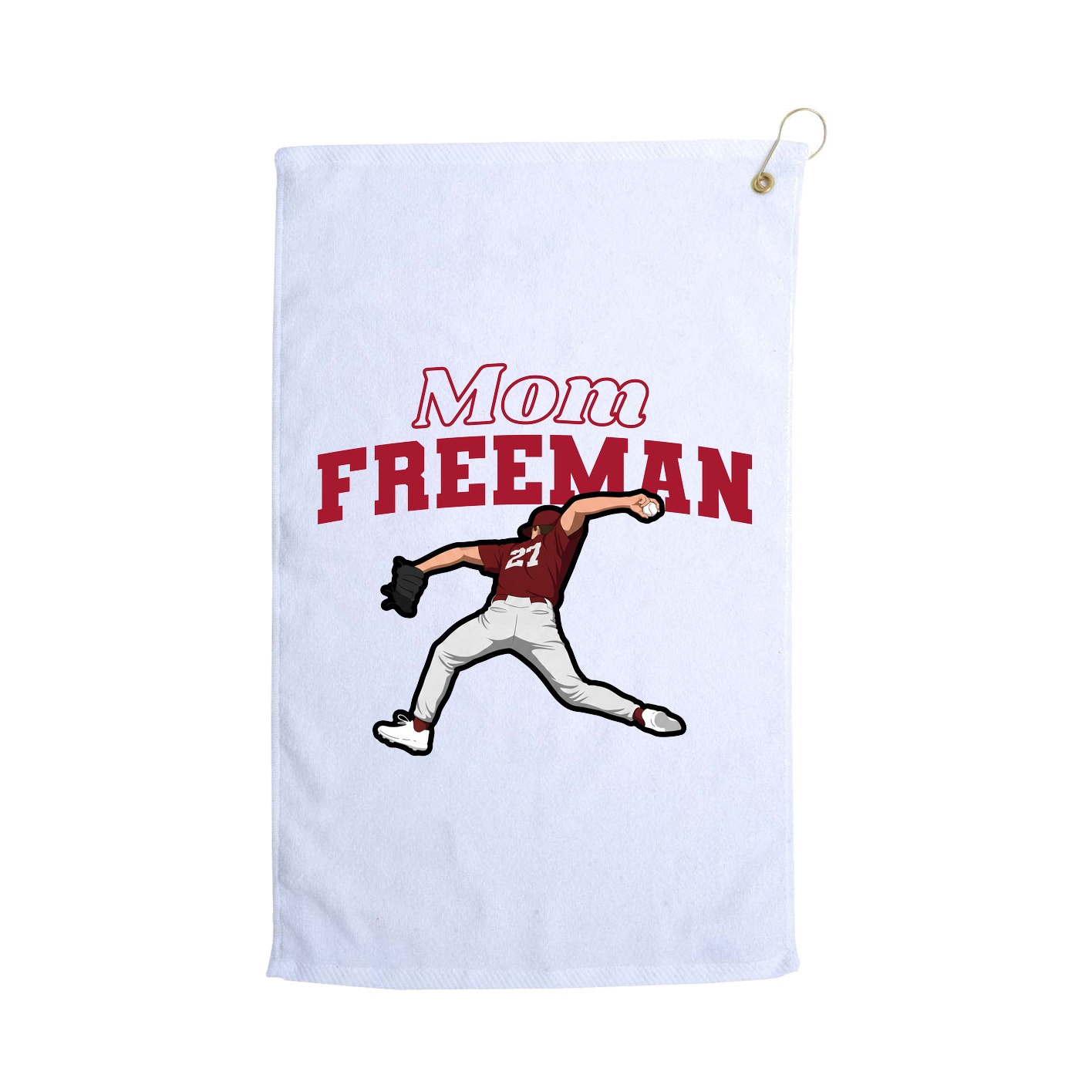 Golf Towel — Mothers Day Block in White