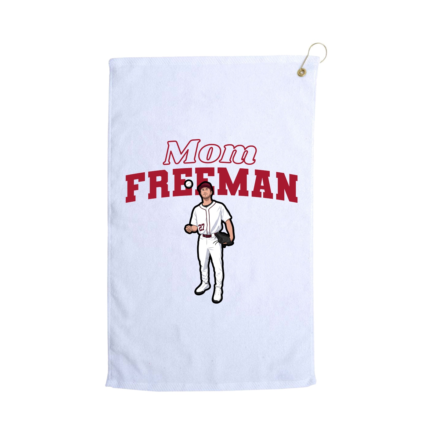 Golf Towel — Mothers Day Block in White