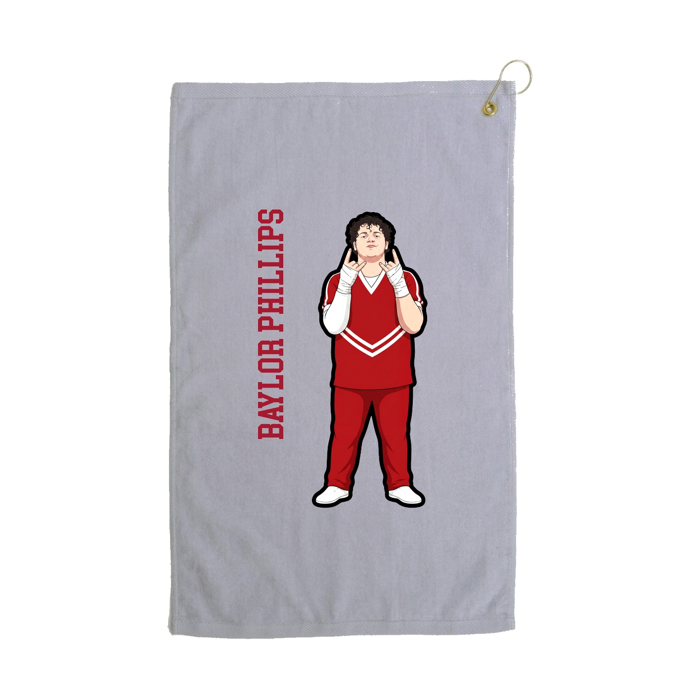 Golf Towel — Name Vertical in Grey