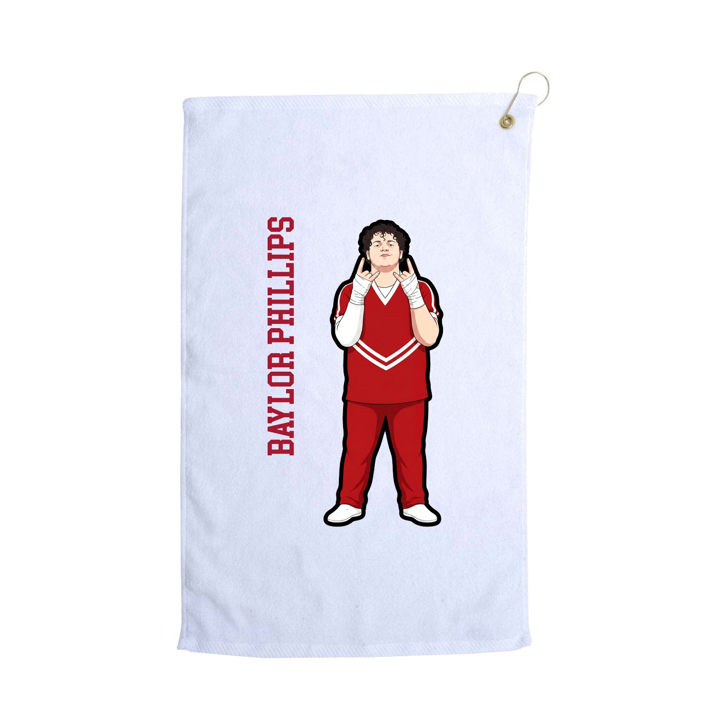 Golf Towel — Name Vertical in White