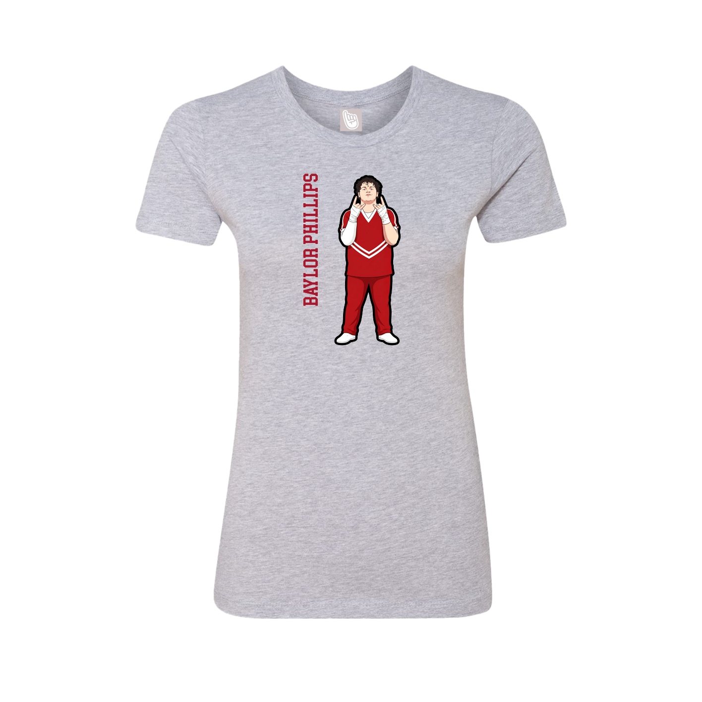 Fitted Women's Tee — Name Vertical in Grey