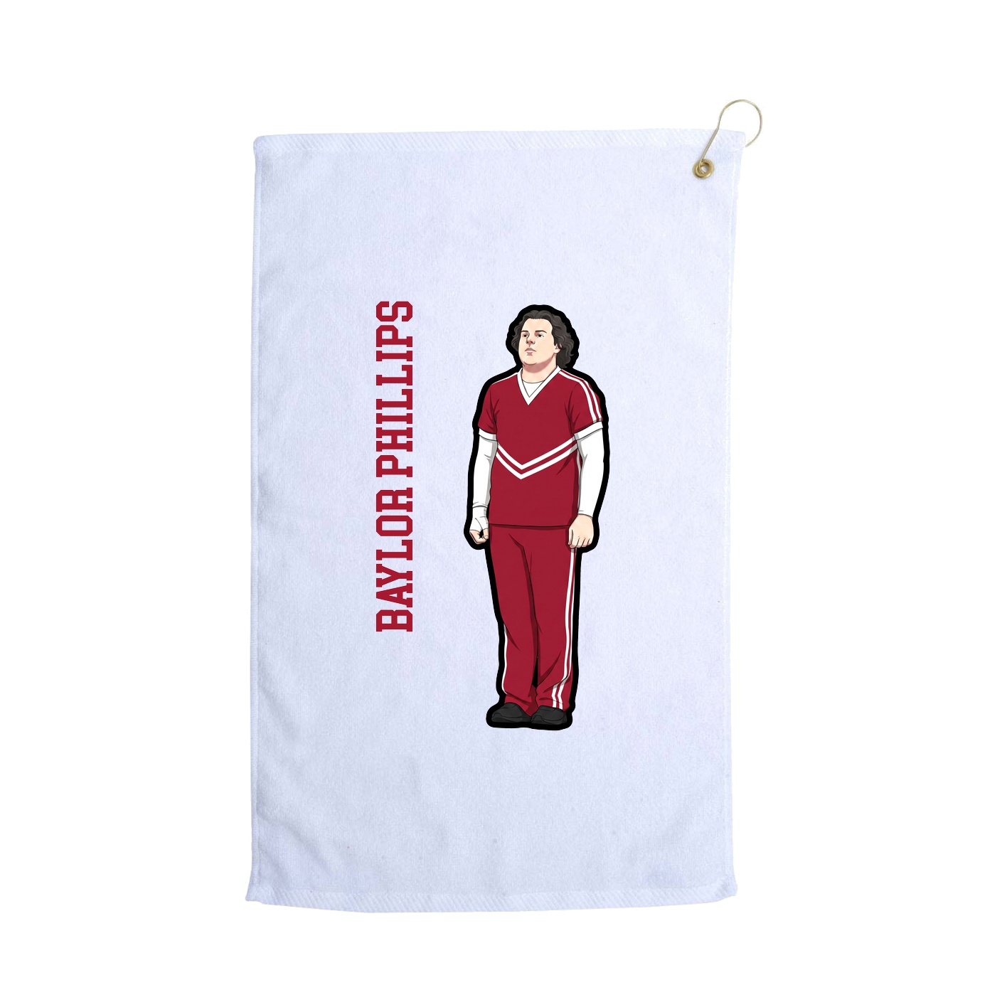 Golf Towel — Name Vertical in White