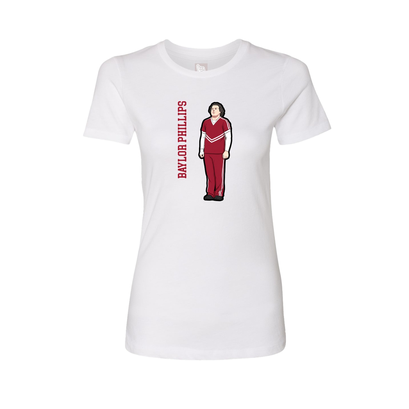 Womens Tee — Name Vertical in White