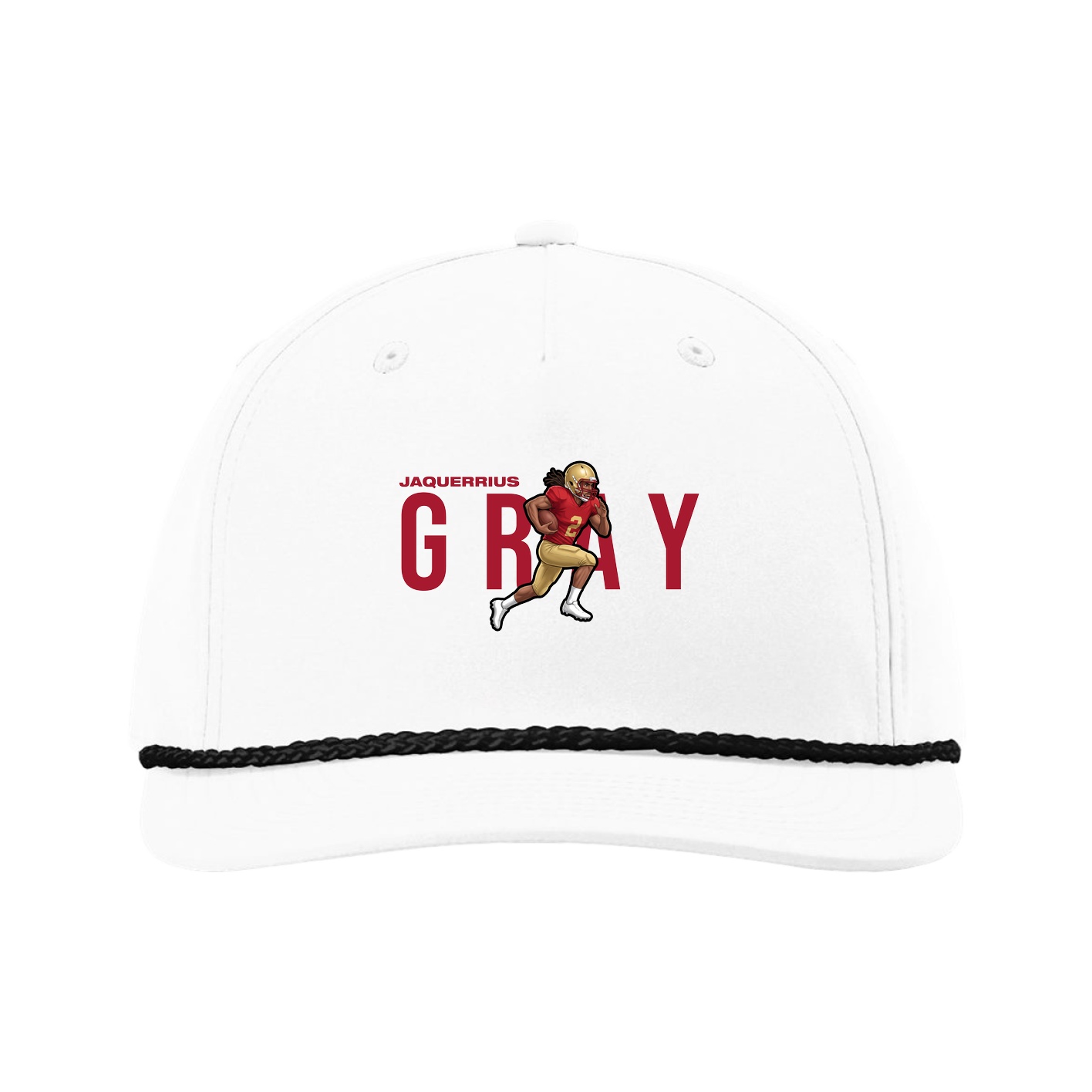 Five-Panel Classic Rope Cap — Player Name in White