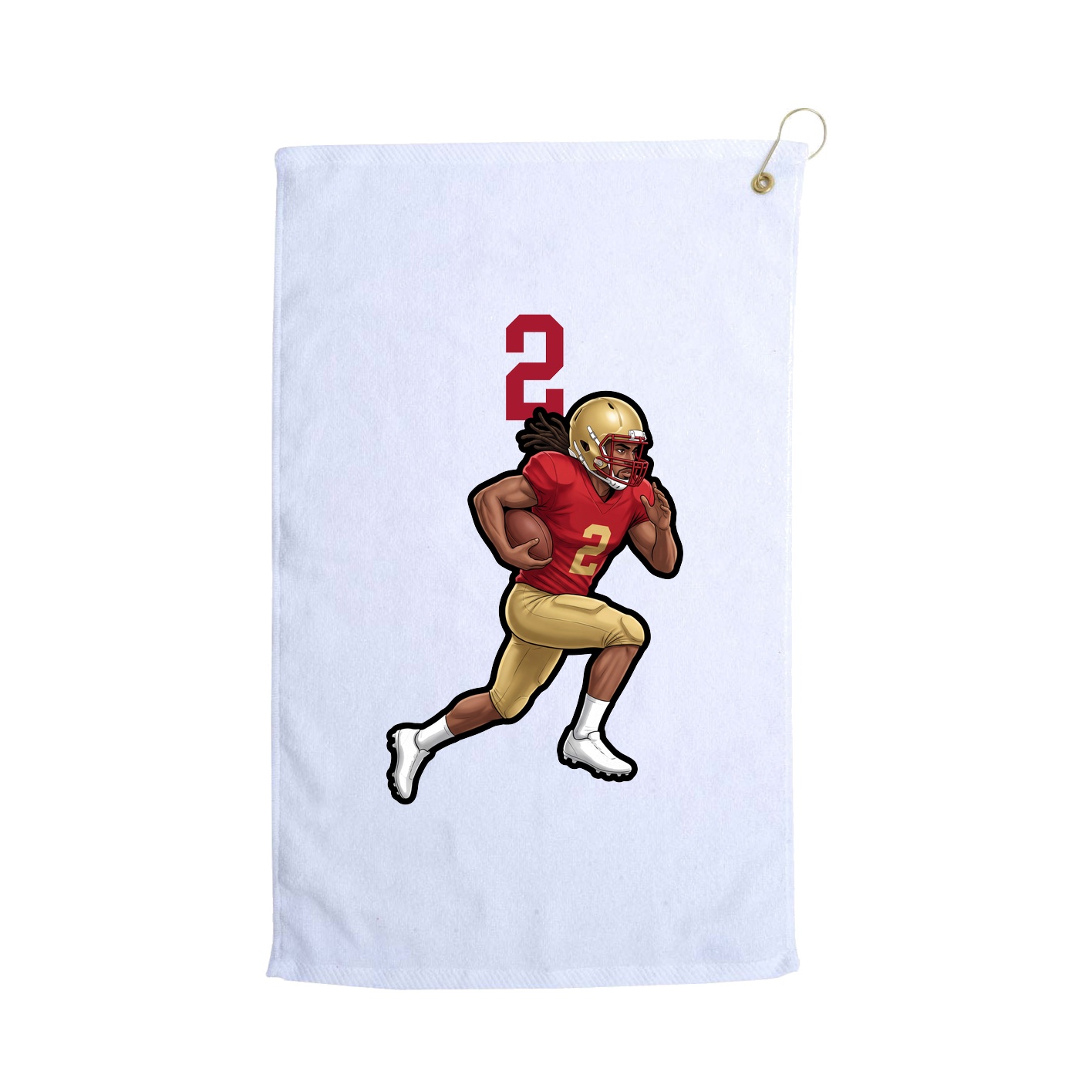 Golf Towel — Number Top in White