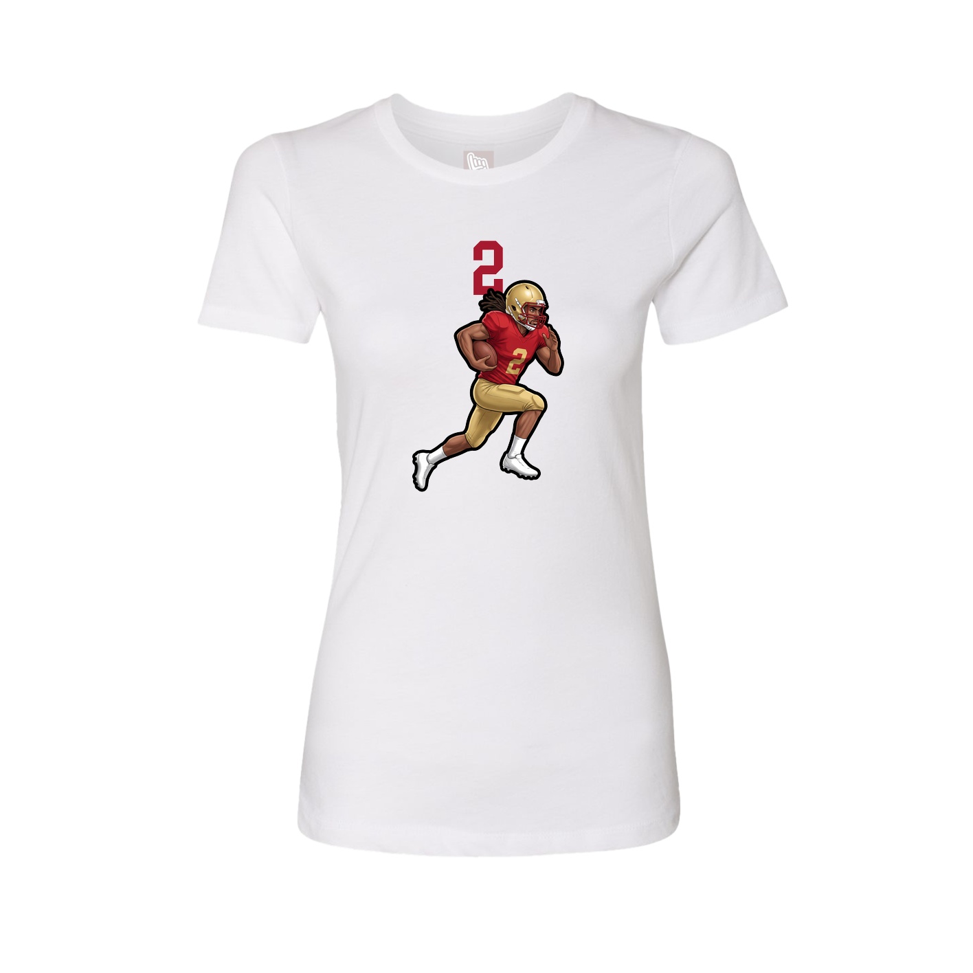 Fitted Women's Tee — Number Top in White