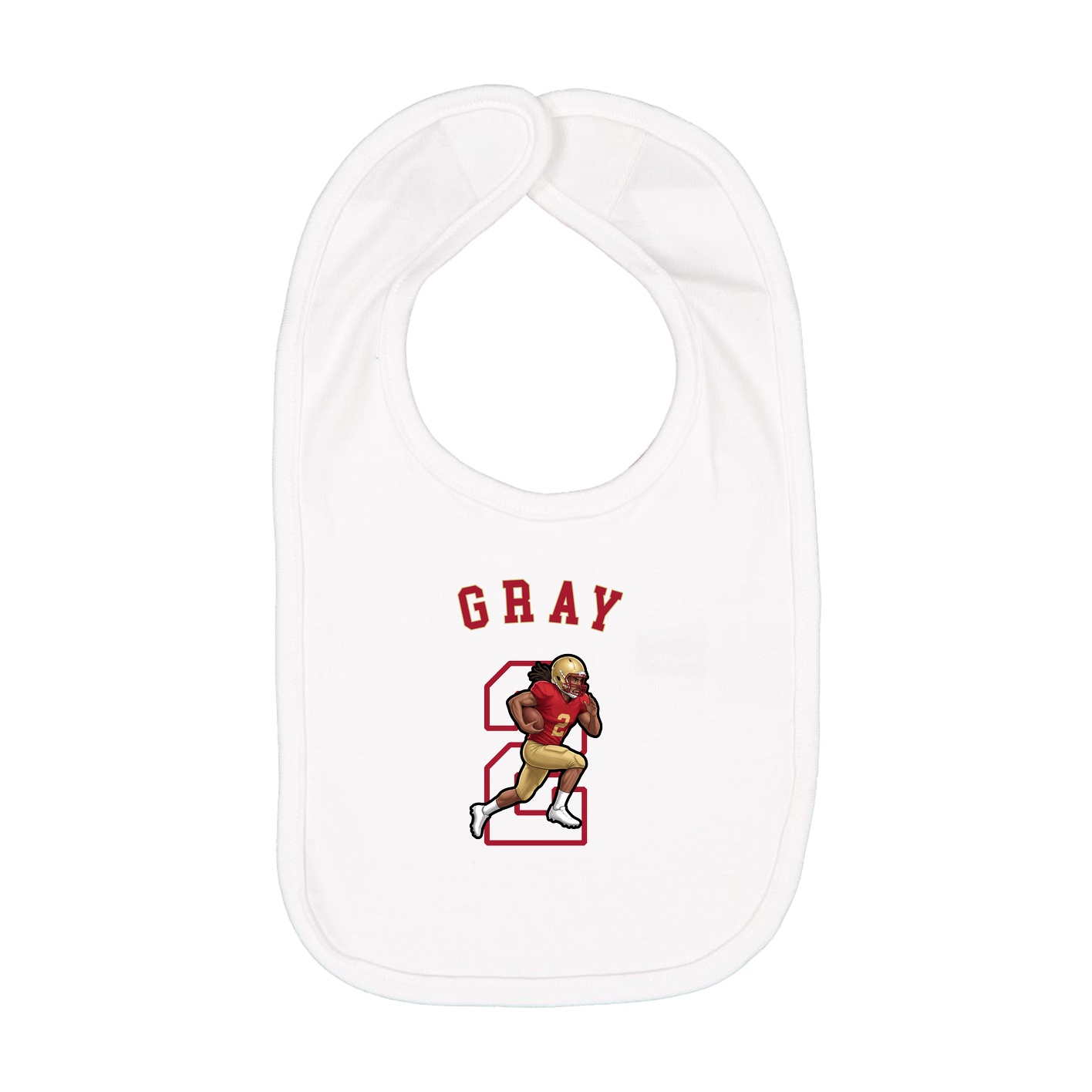Infant Bib — Shirsey Arch in White