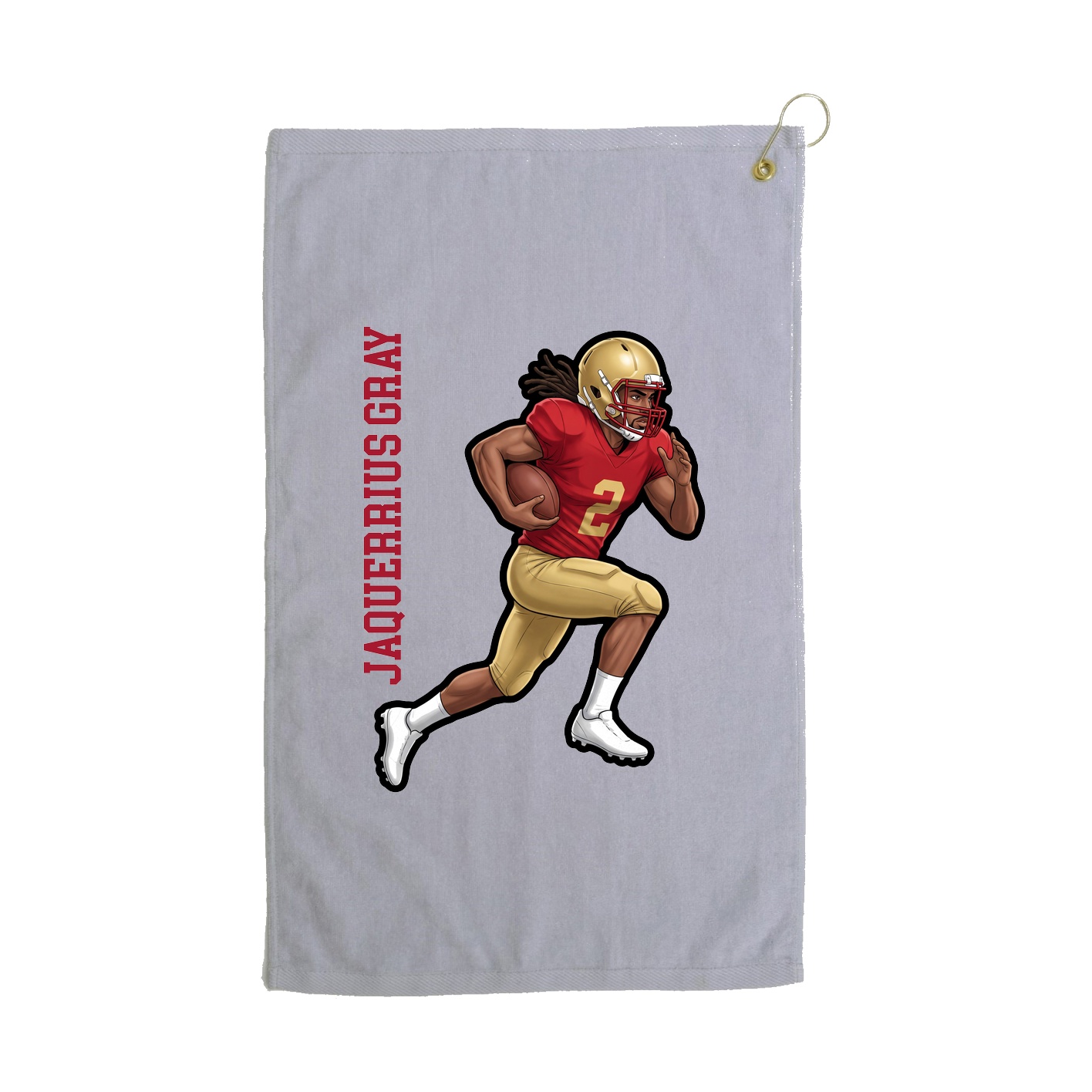 Golf Towel — Name Vertical in Grey