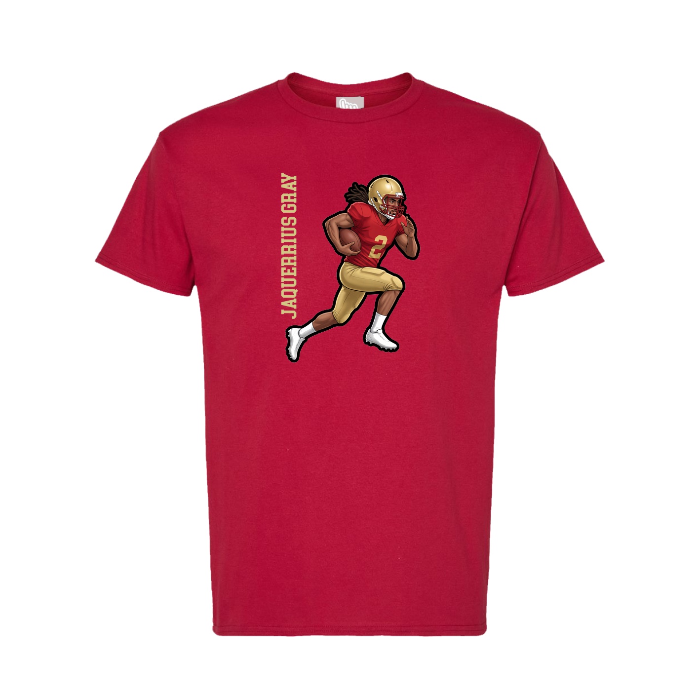 Tee — Name Vertical in Crimson