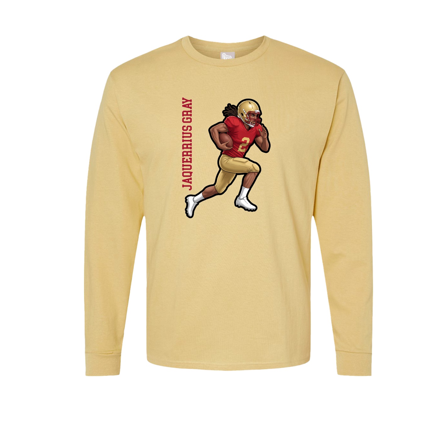 Long Sleeve Tee — Name Vertical in Vegas Gold
