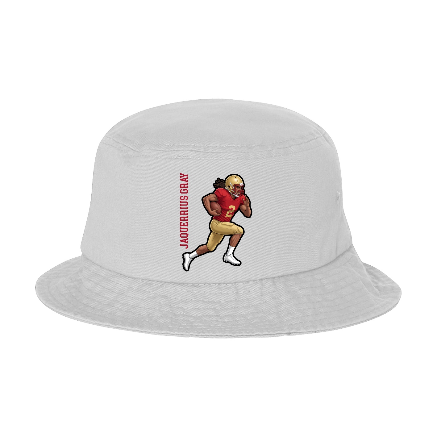 Bucket Cap — Name Vertical in White