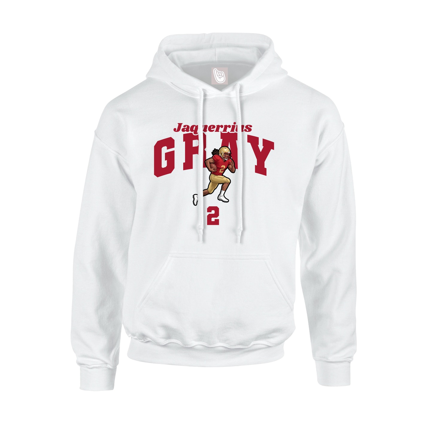 Youth Hoodie — Signature Arch in White