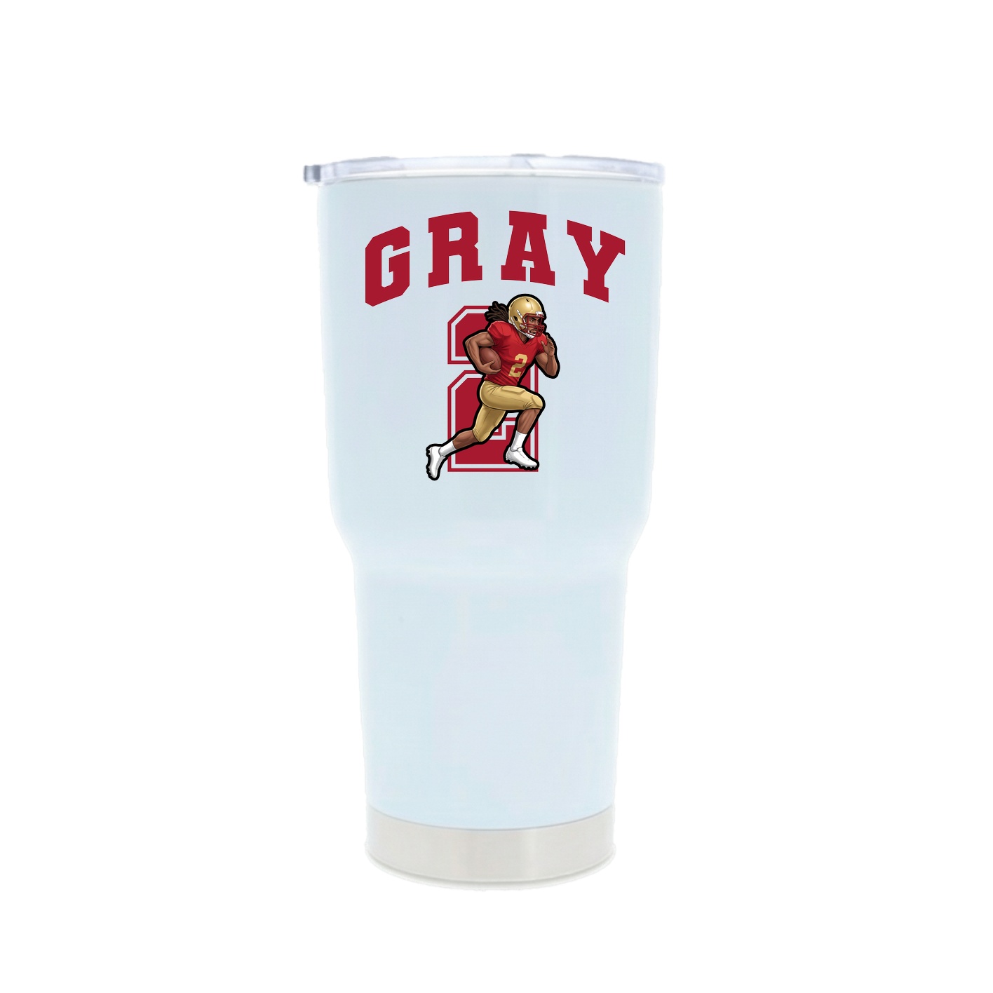 30oz Stainless Steel Tumbler — Number in White