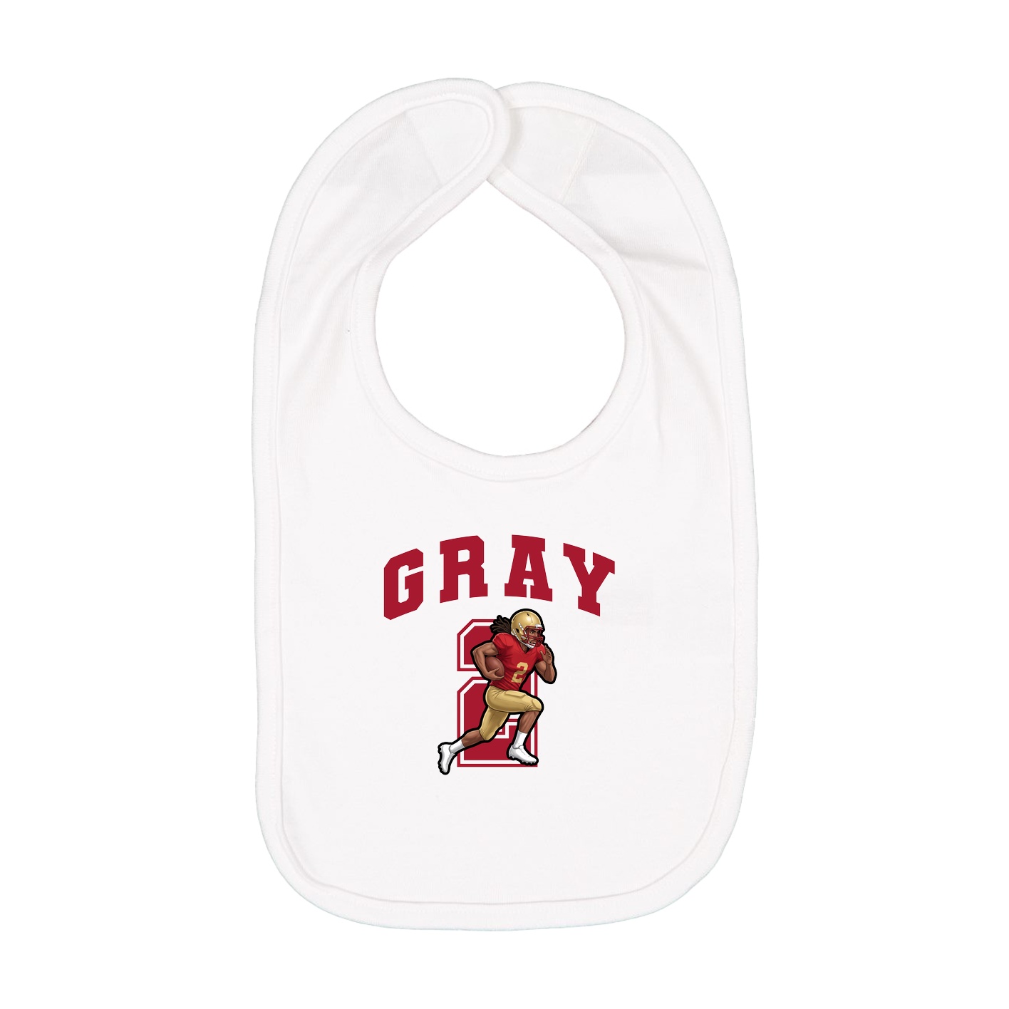 Infant Bib — Number in White