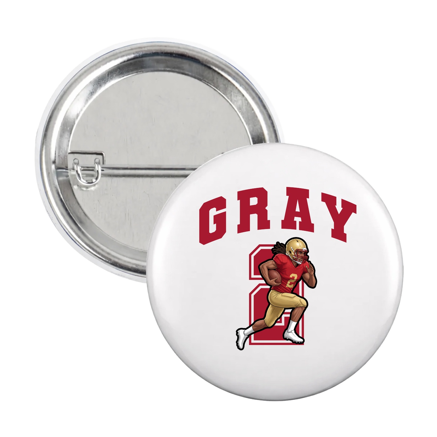Game Day Button — Number in White