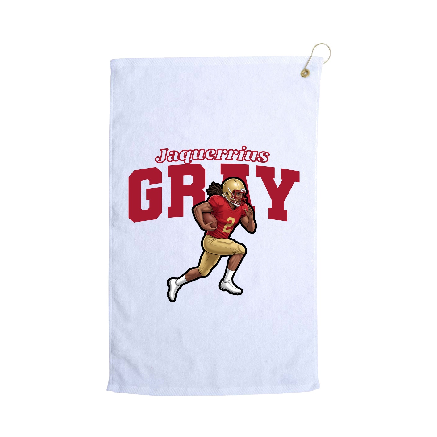 Golf Towel — Name Arch in White