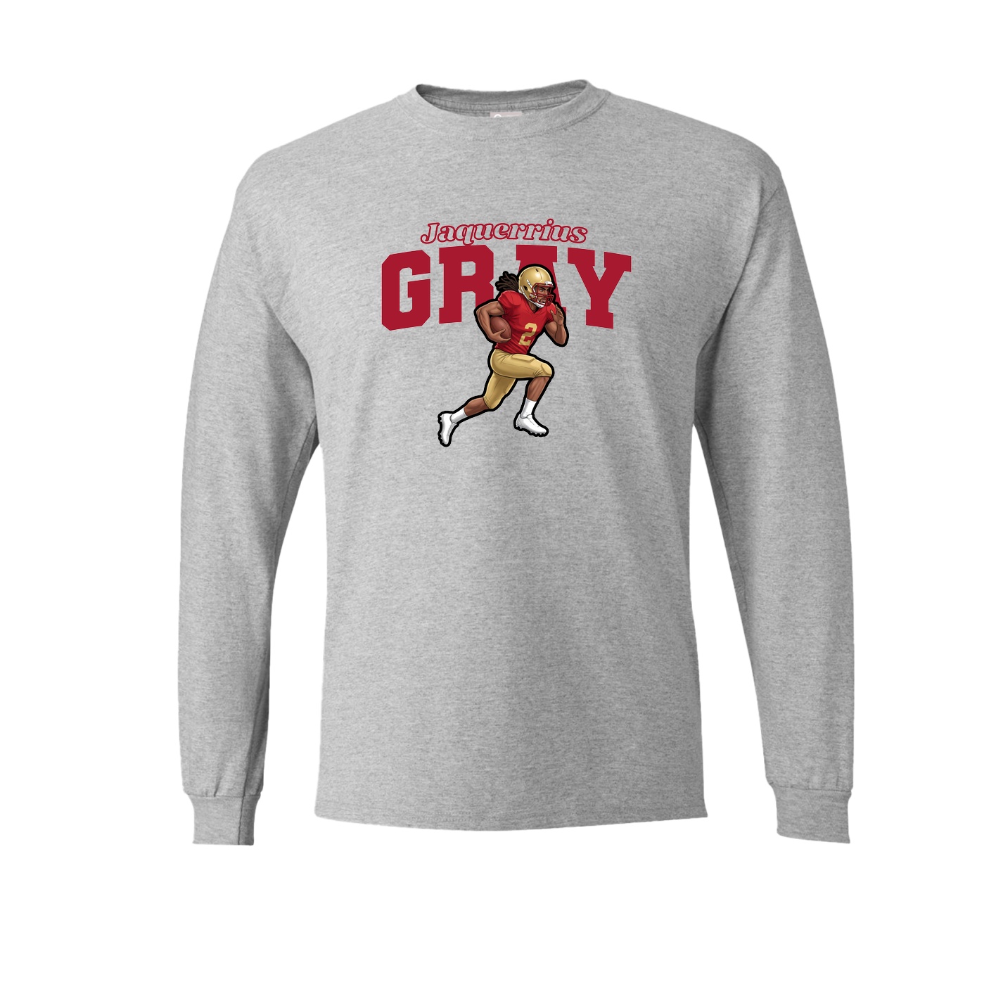 Long Sleeve Tee — Name Arch in Grey