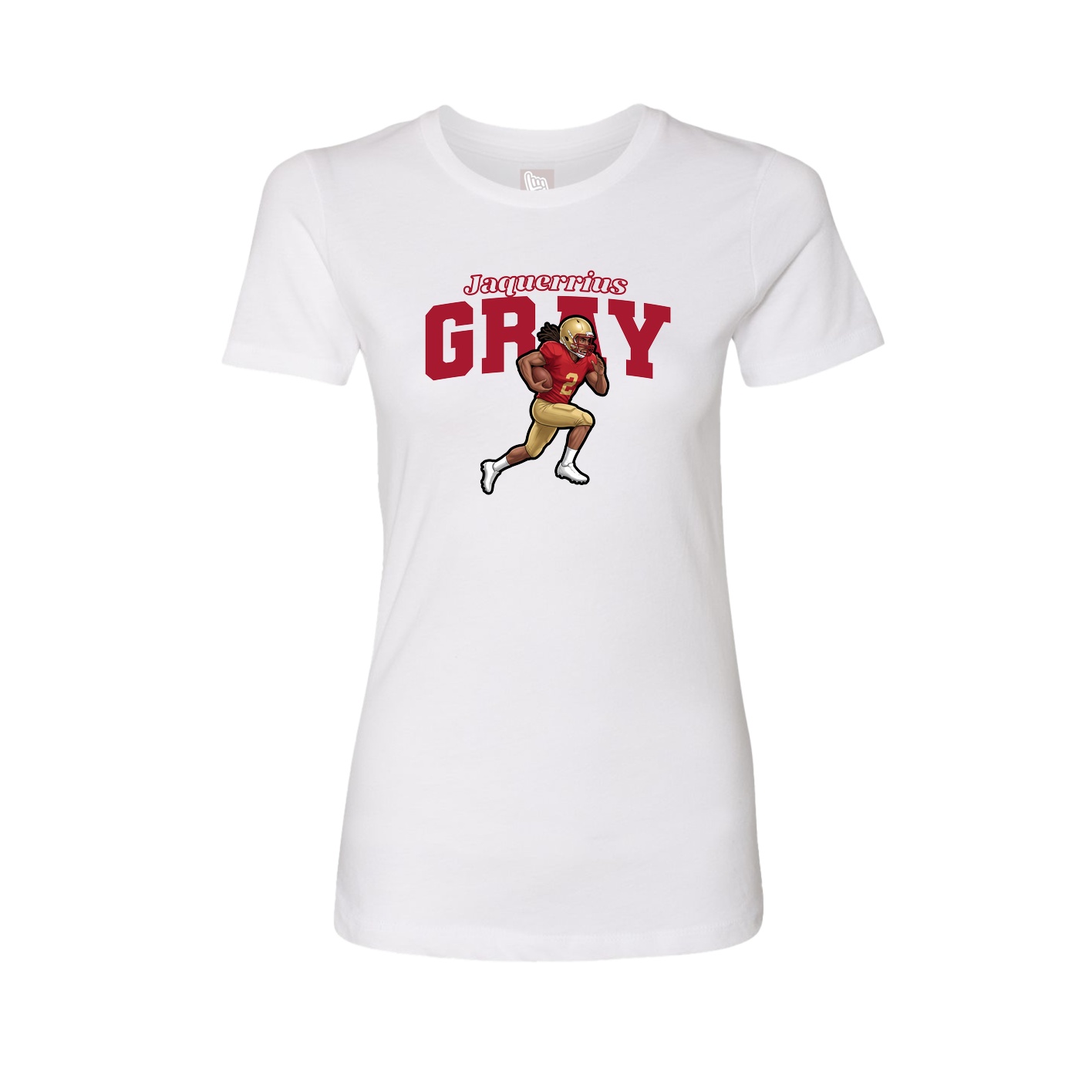 Fitted Women's Tee — Name Arch in White