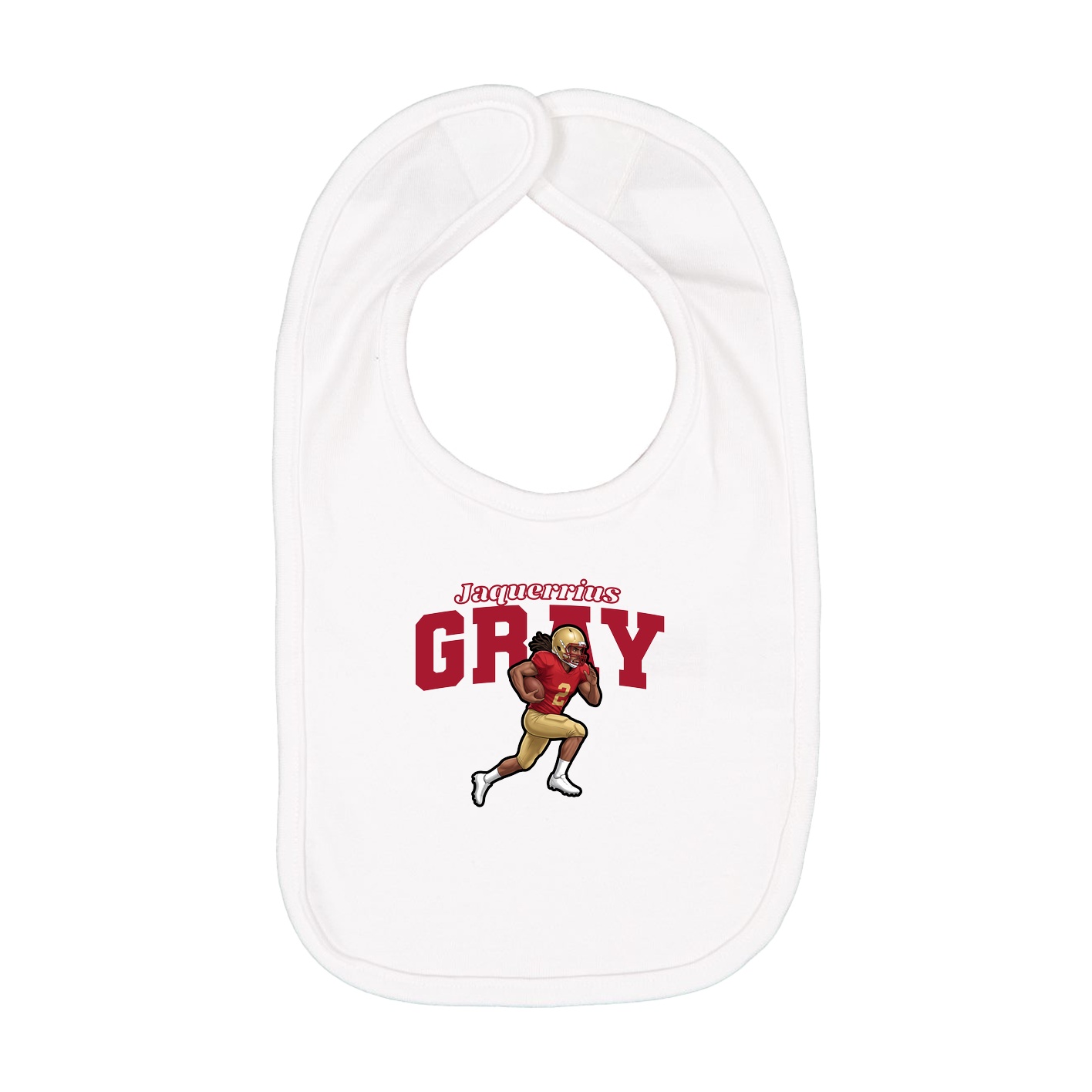 Infant Bib — Name Arch in White