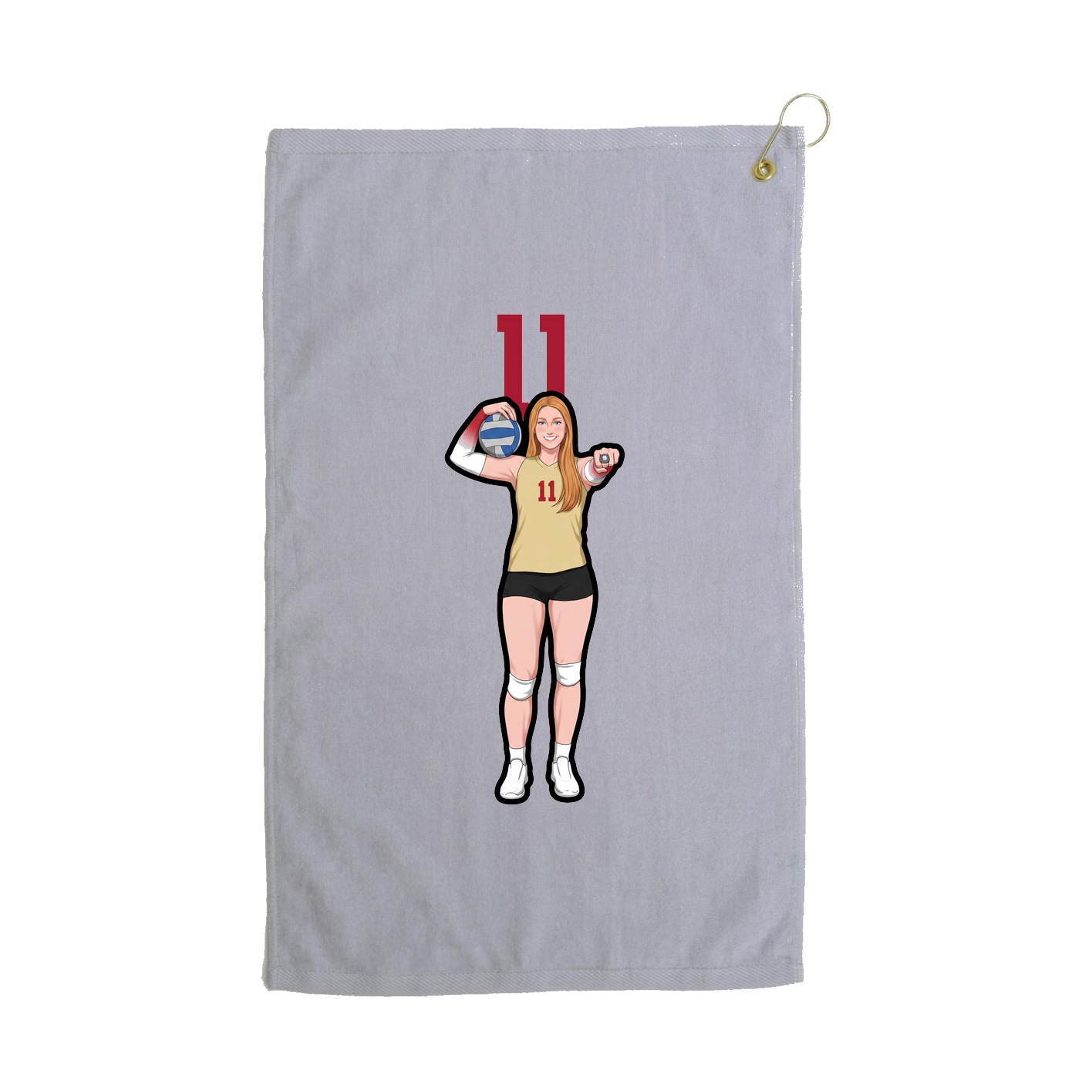 Golf Towel — Number Top in Grey