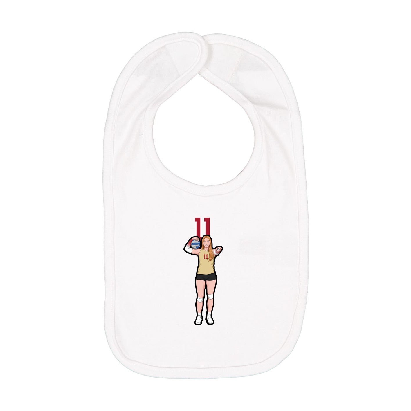 Infant Bib — Number Top in White