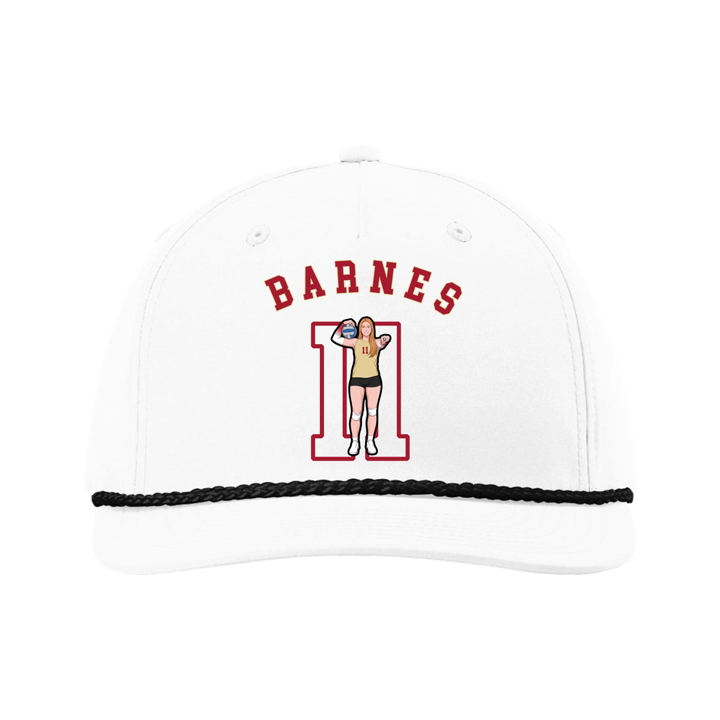 Five-Panel Classic Rope Cap — Shirsey Arch in White