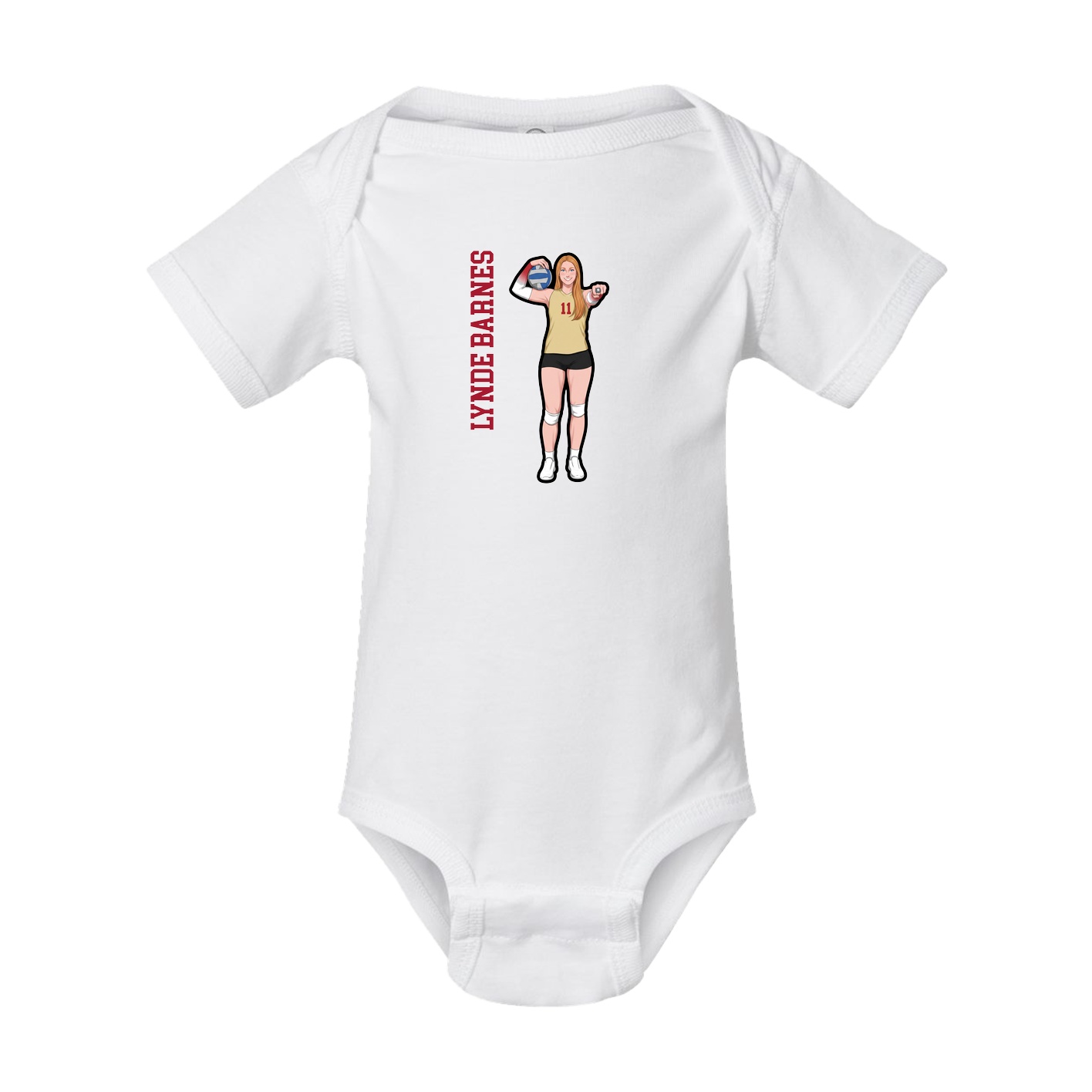 Baby Onesie — Name Vertical in White