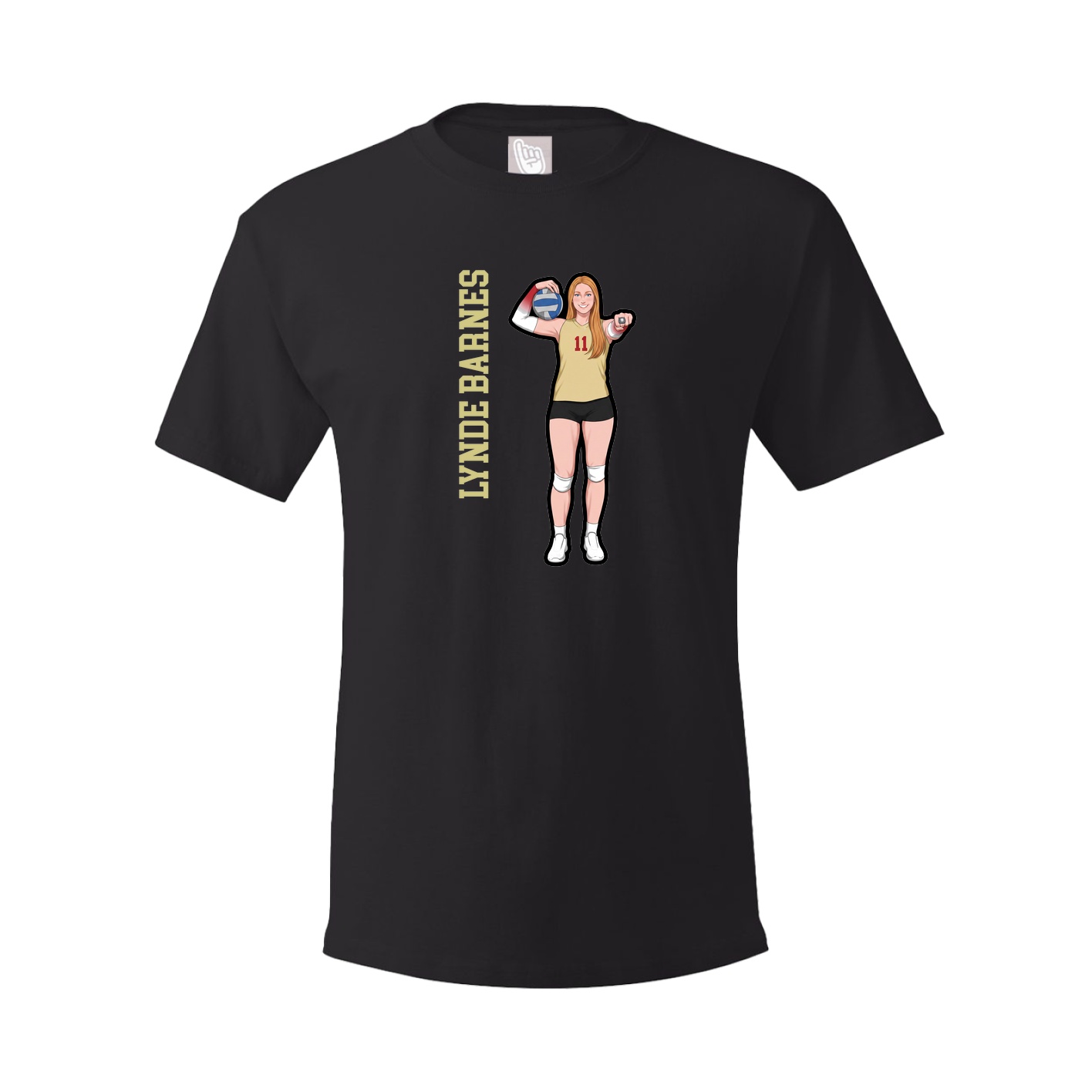 Youth Tee — Name Vertical in Black