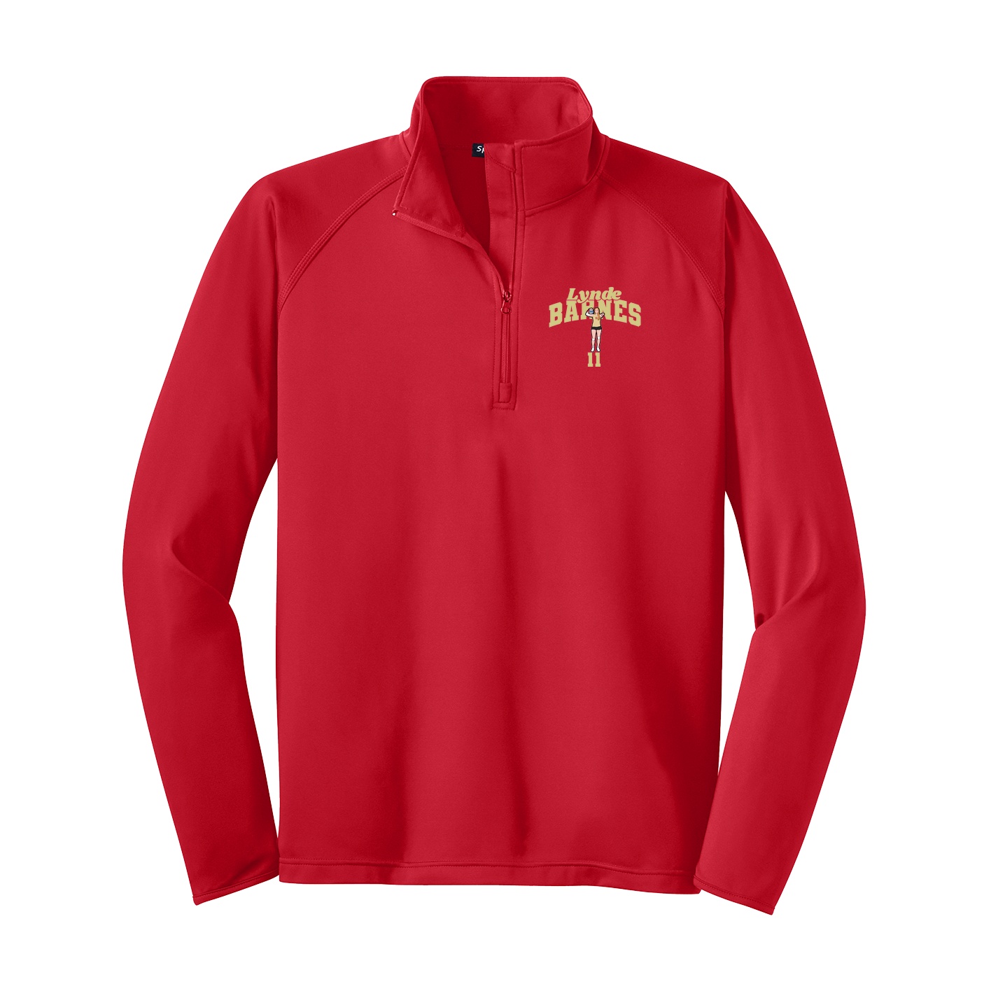 Q-Zip Pullover — Signature Arch in Red