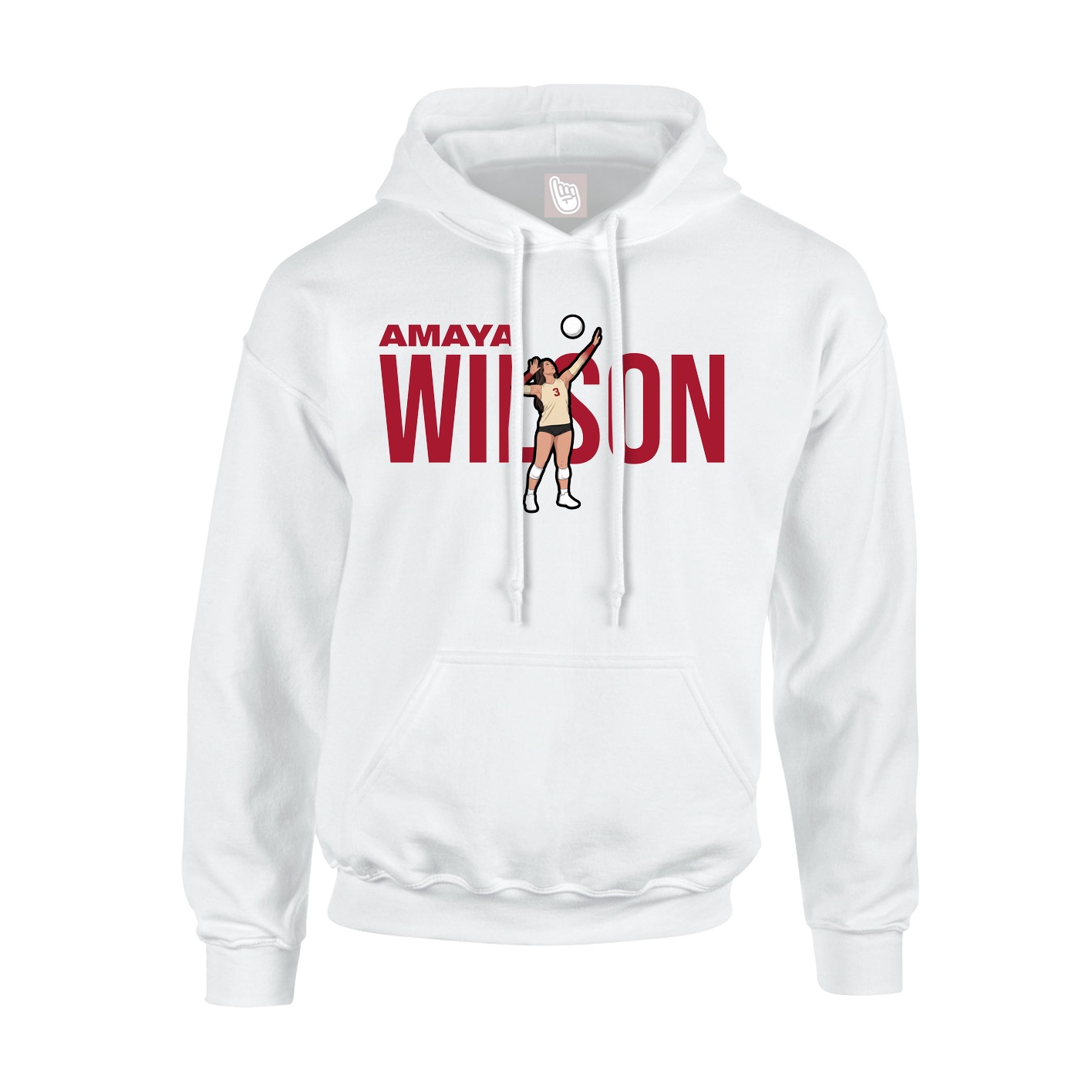 Youth Hoodie — Player Name in White