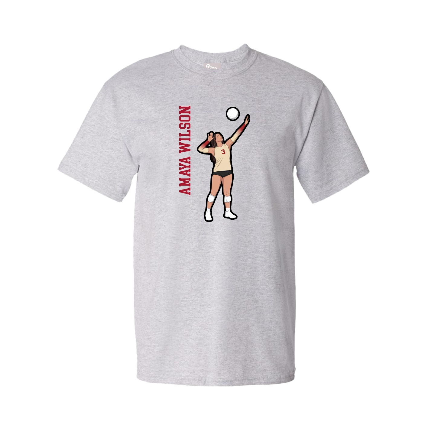 Tee — Name Vertical in Grey
