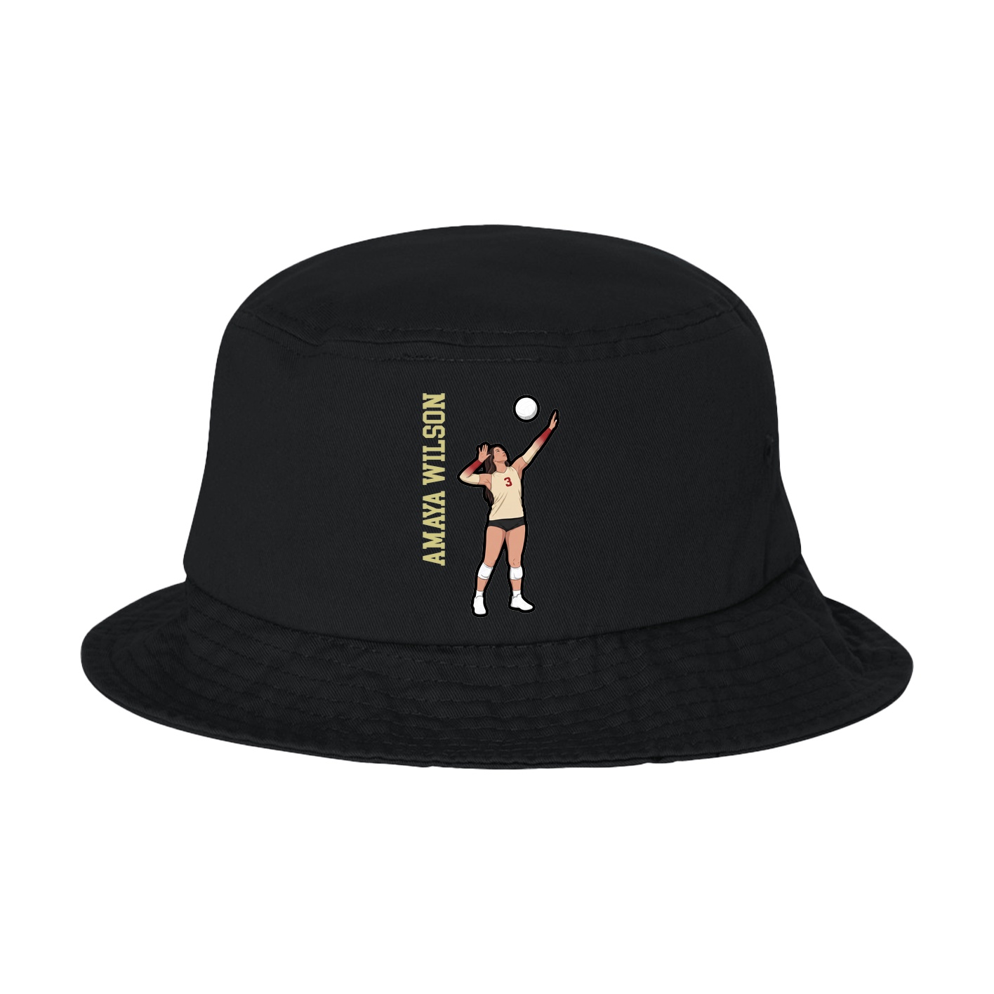 Bucket Cap — Name Vertical in Black