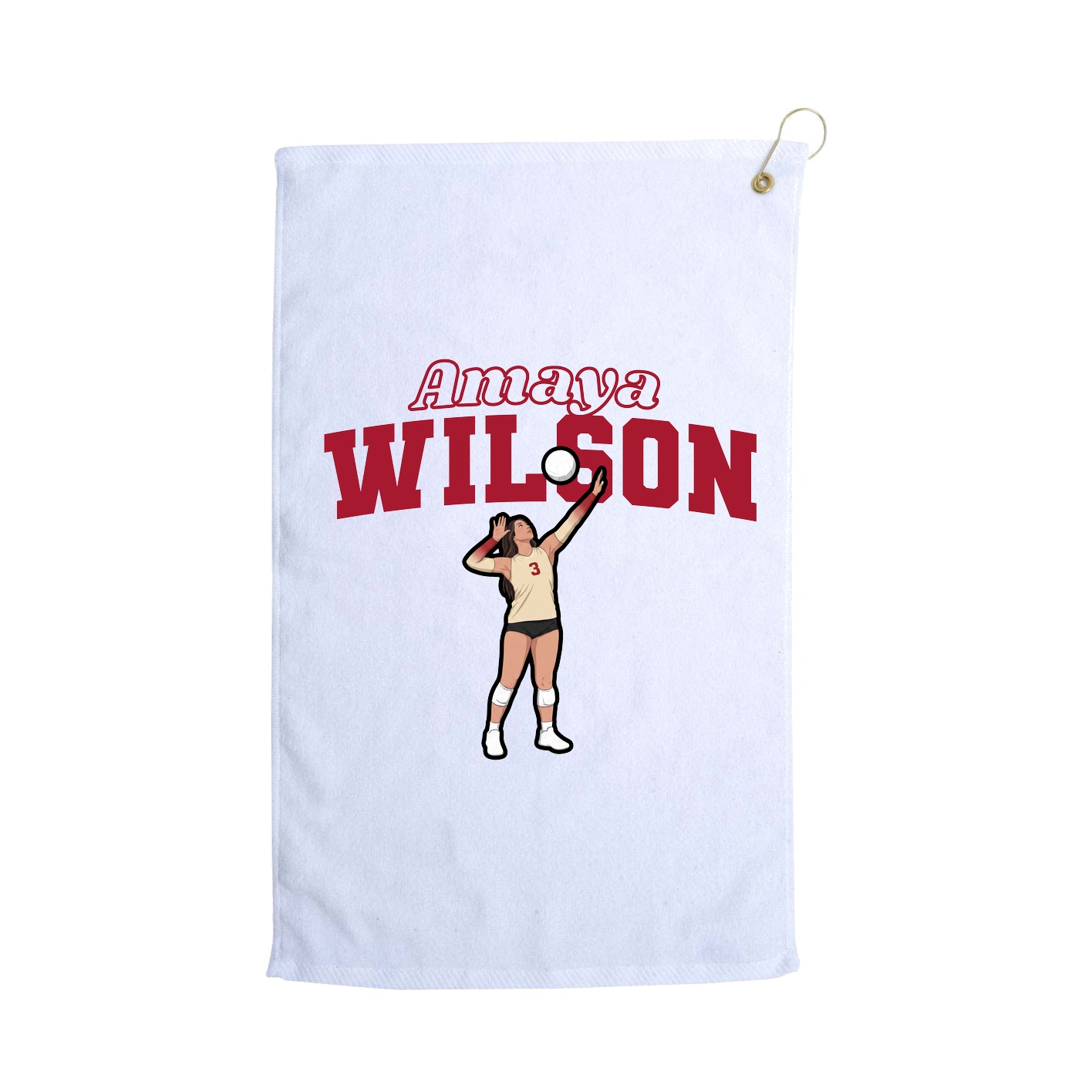 Golf Towel — Name Arch in White