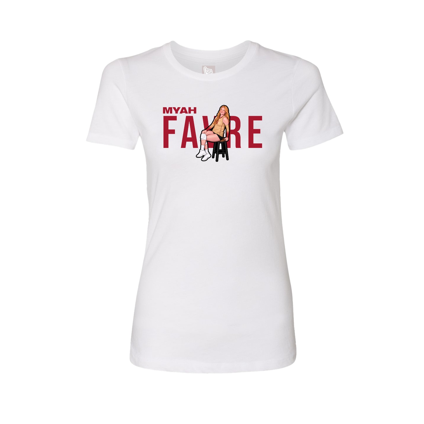 Fitted Women's Tee — Player Name in White