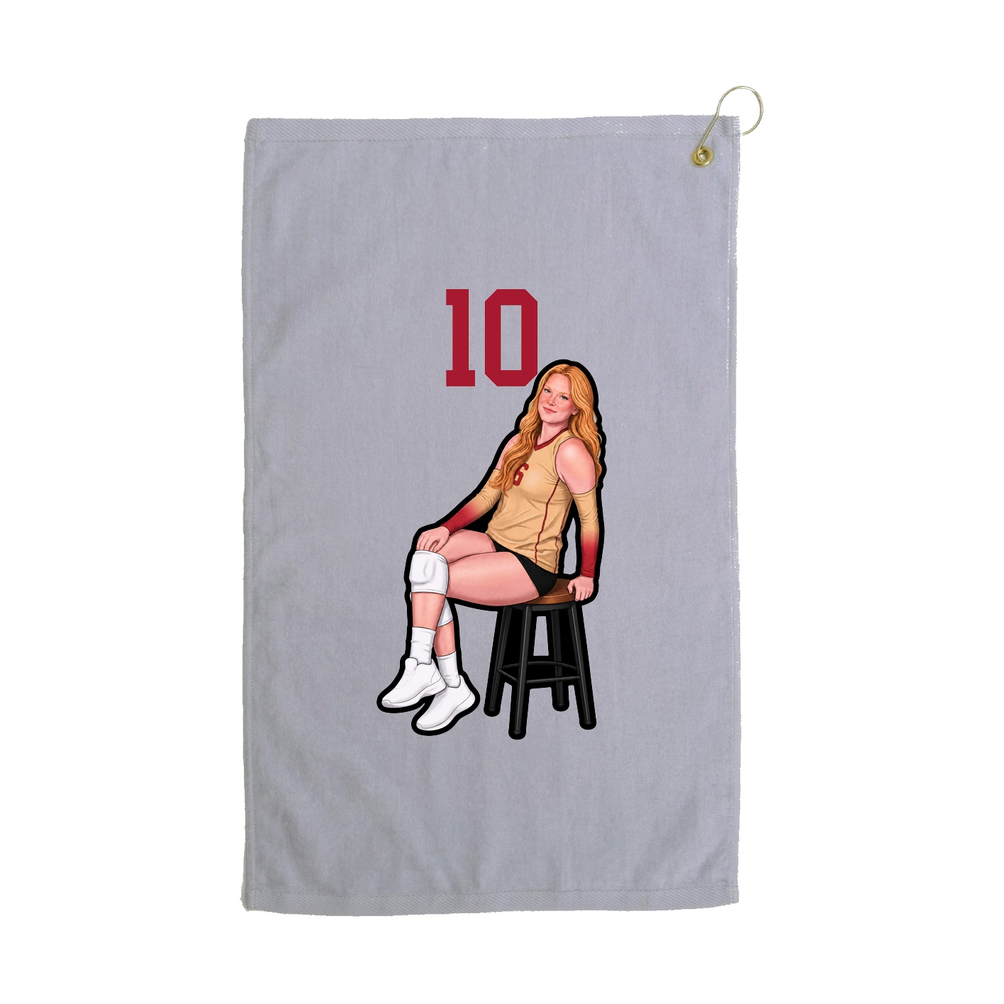 Golf Towel — Number Top in Grey