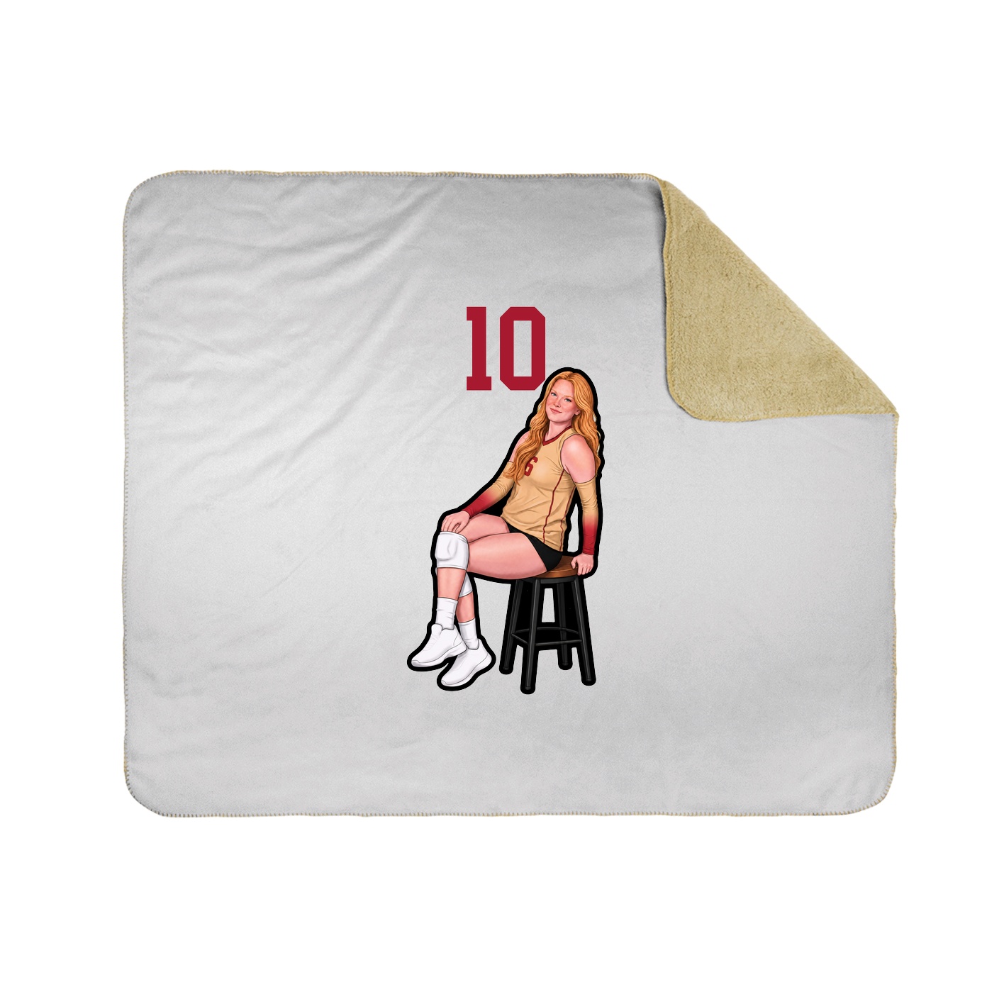 Throw Blanket — Number Top in White