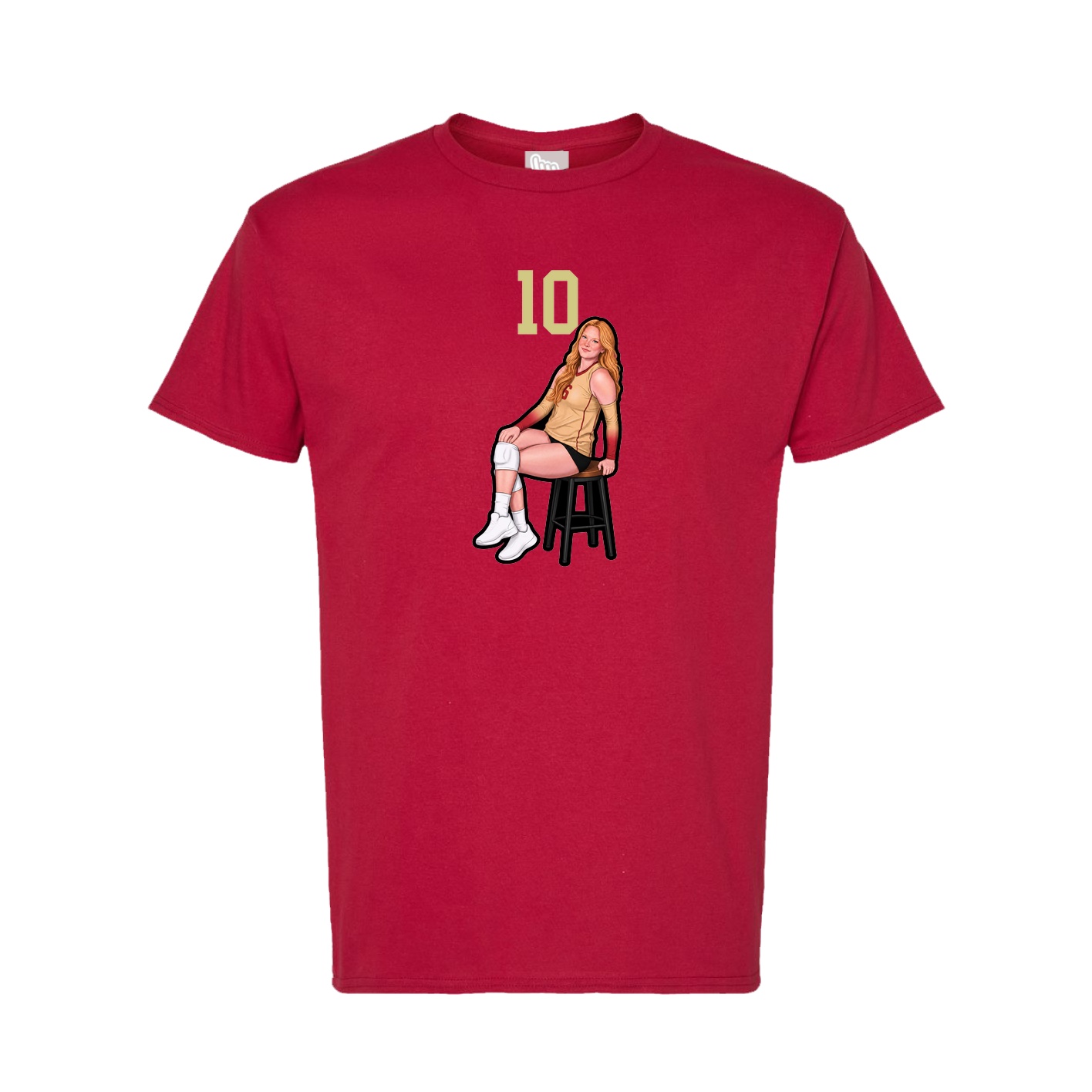 Tee — Number Top in Crimson