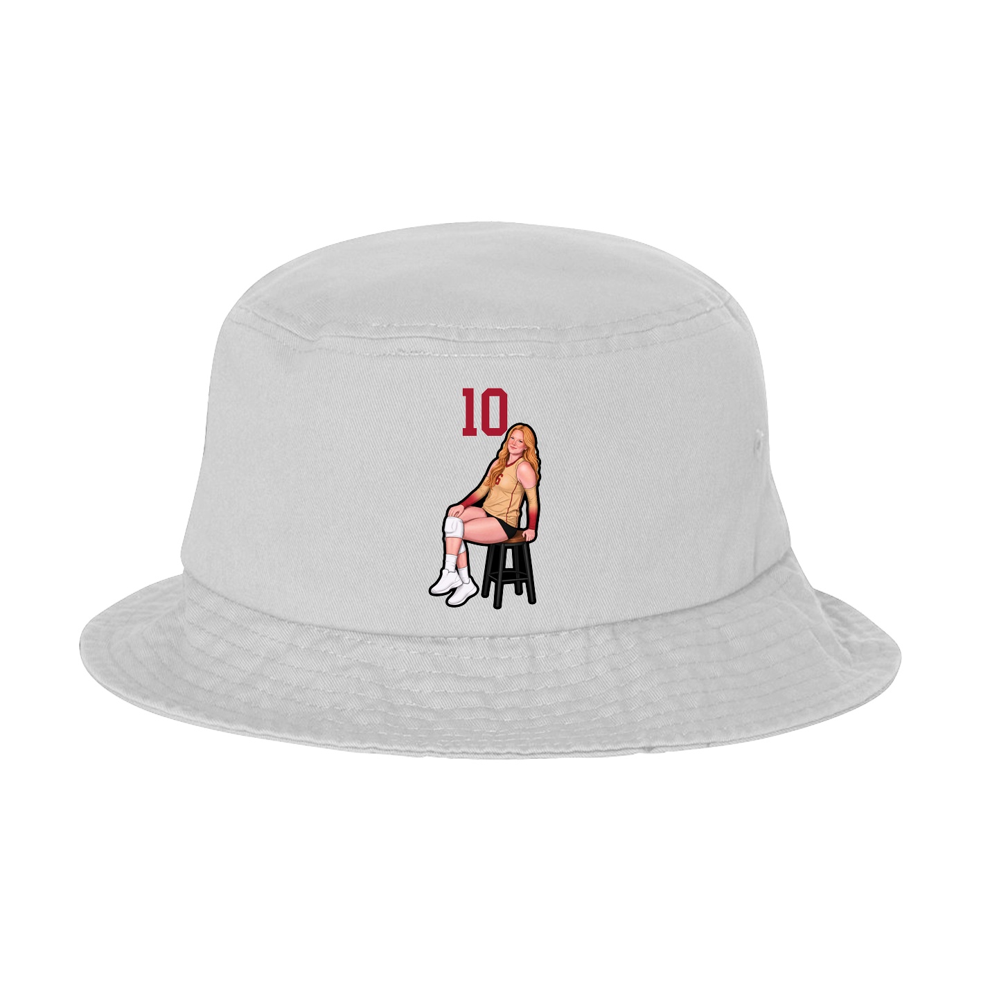 Bucket Cap — Number Top in White